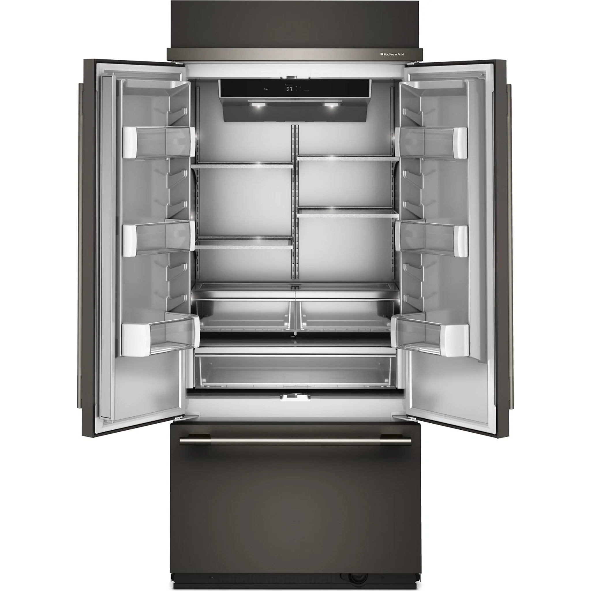 KitchenAid 20.8 Cu. Ft. 36" Built-In French Door Bottom Mount Refrigerator with Platinum Interior - Black Ore (KBFN536SBE) - Image 15