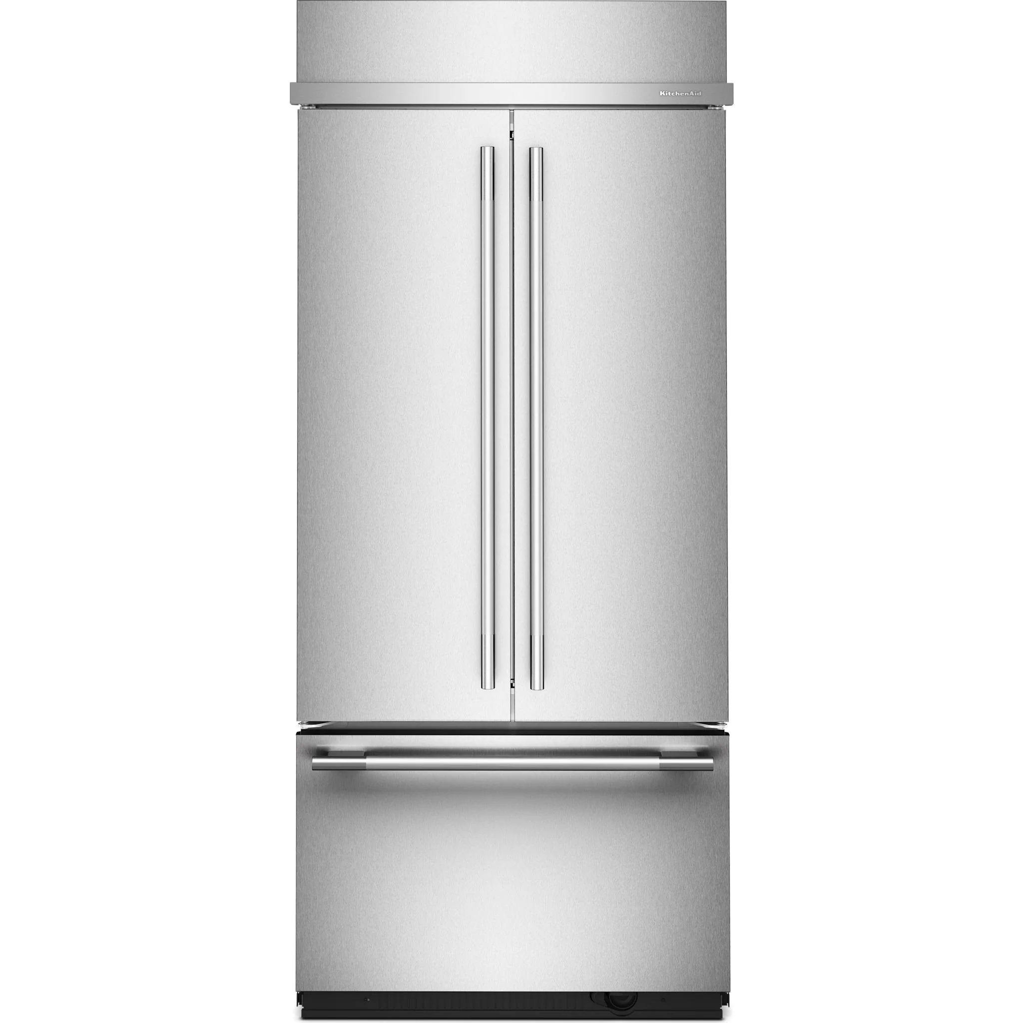 KitchenAid 20.8 Cu. Ft. 36" Built-In French Door Bottom Mount Refrigerator with Platinum Interior - Stainless Steel with PrintShield™ Finish (KBFN536SPS) - Image 2