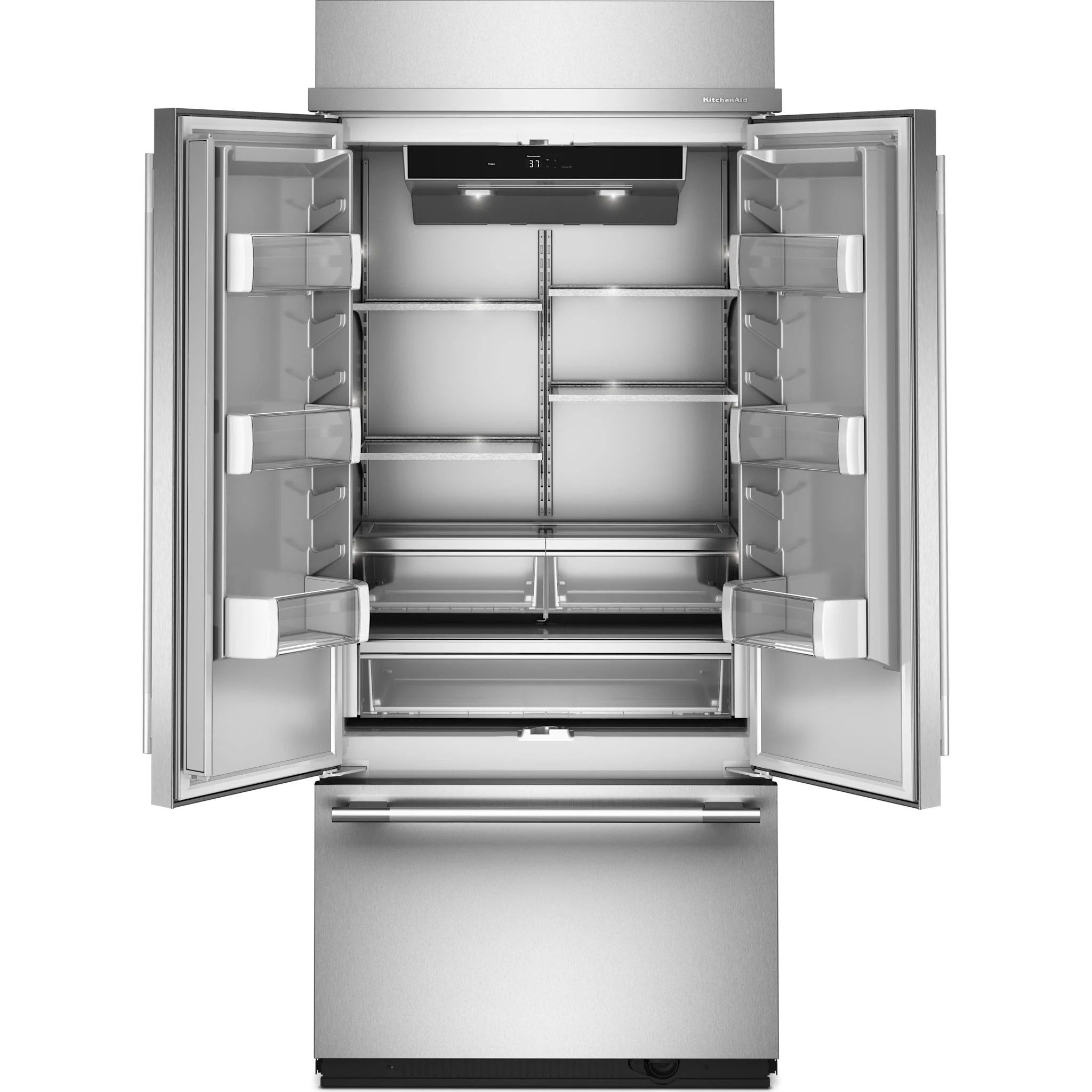 KitchenAid 20.8 Cu. Ft. 36" Built-In French Door Bottom Mount Refrigerator with Platinum Interior - Stainless Steel with PrintShield™ Finish (KBFN536SPS) - Image 5
