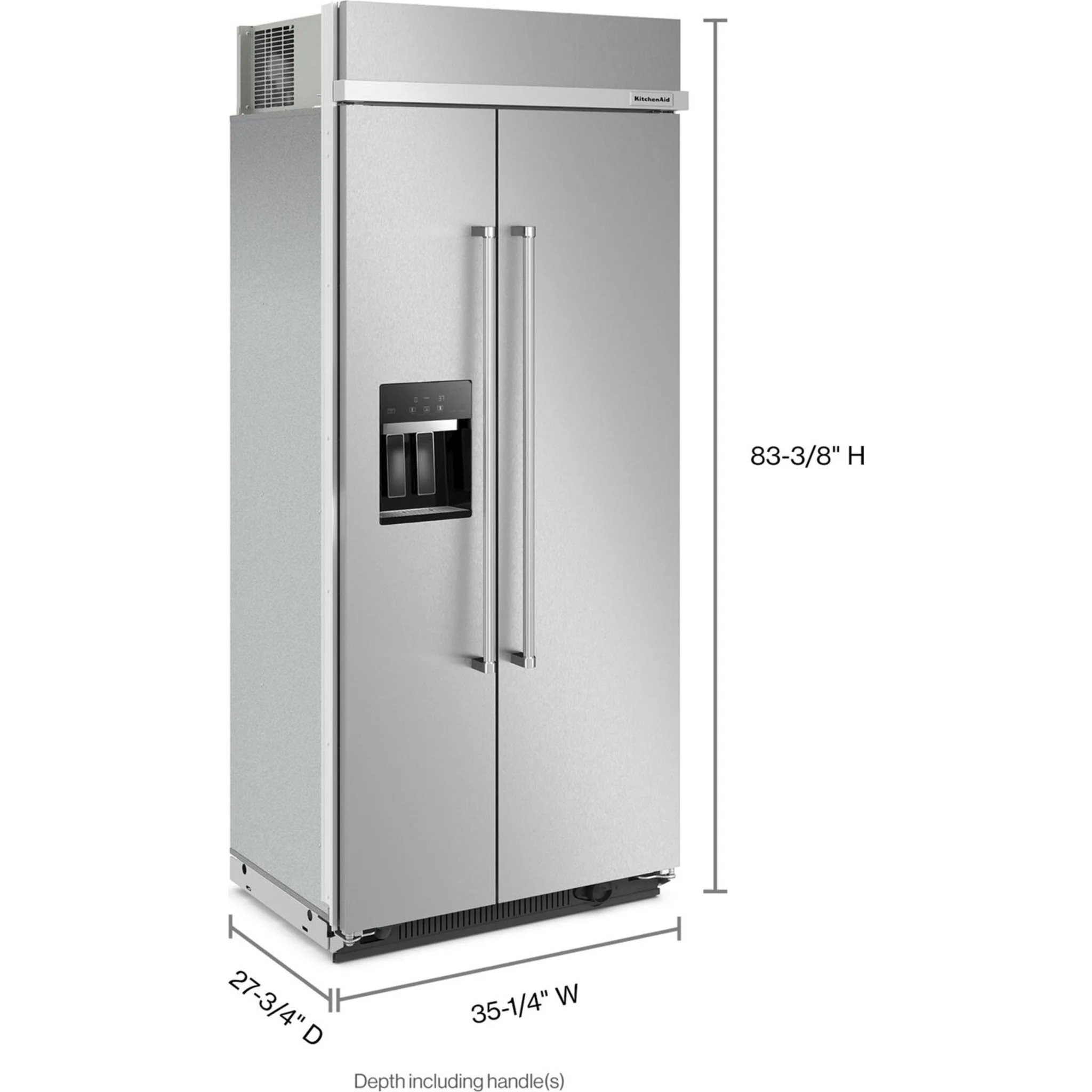 KitchenAid 20.8 cu.ft. 36" Built-In Side-by-Side Refrigerator with Ice and Water Dispenser - Stainless Steel with PrintShield™ Finish (KBSD706MPS) - Image 11