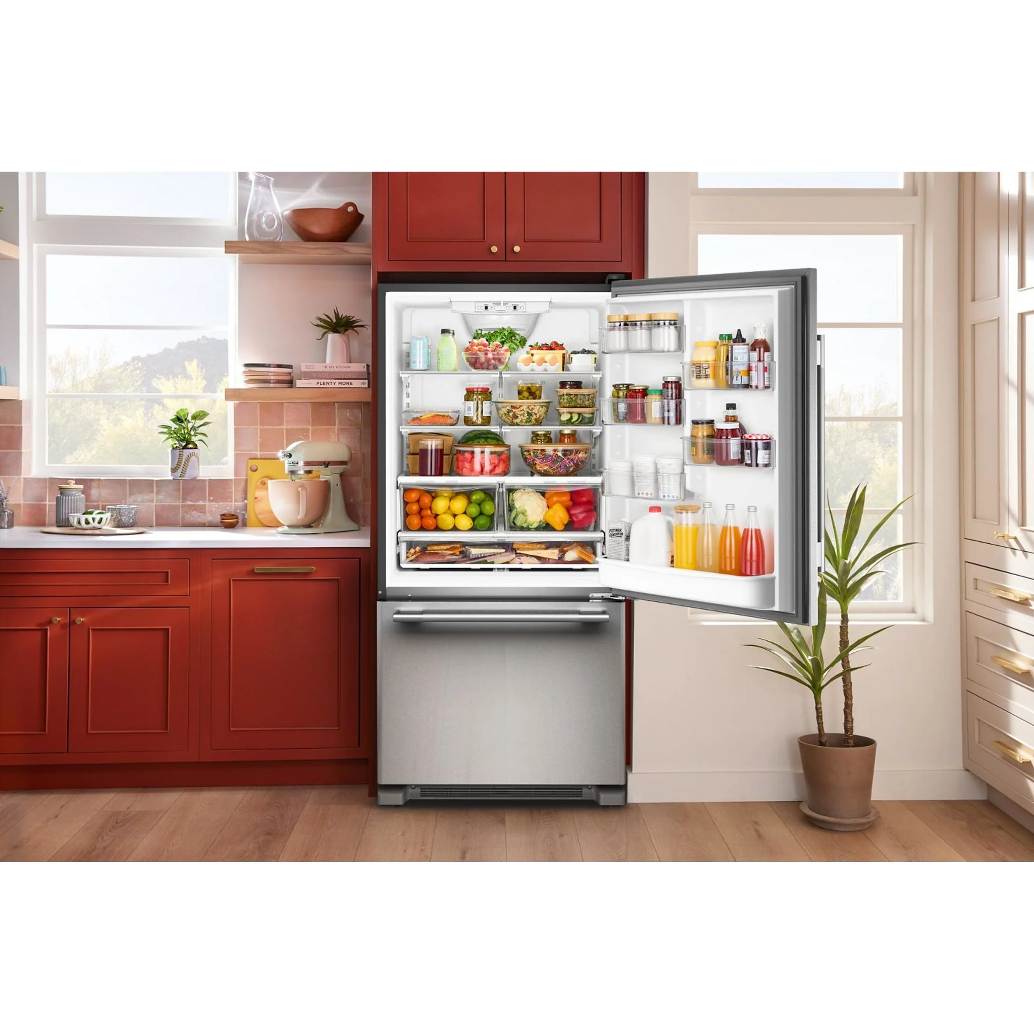 KitchenAid 22 Cu. Ft. 33-Inch Standard-Depth Bottom Mount Refrigerator with Right Door Swing - PrintShield Stainless (KRBR133SPS) - Image 3