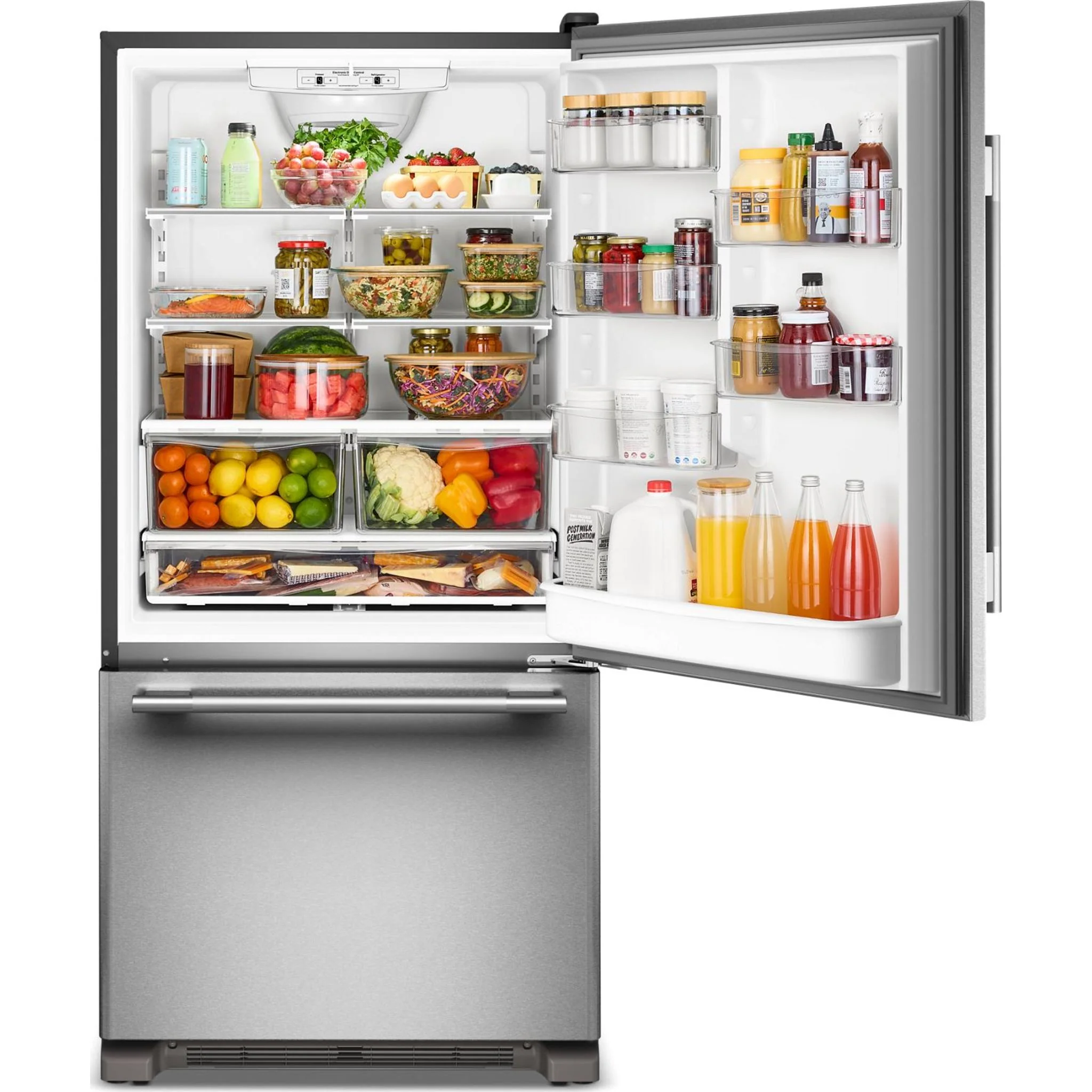KitchenAid 22 Cu. Ft. 33-Inch Standard-Depth Bottom Mount Refrigerator with Right Door Swing - PrintShield Stainless (KRBR133SPS) - Image 5