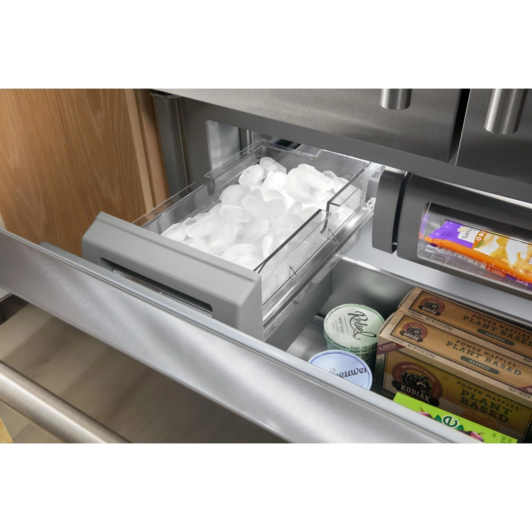 KitchenAid 24.2 Cu. Ft. 42" Built-In French Door Bottom Mount Refrigerator with Platinum Interior - Black Ore (KBFN542SBE) - Image 3