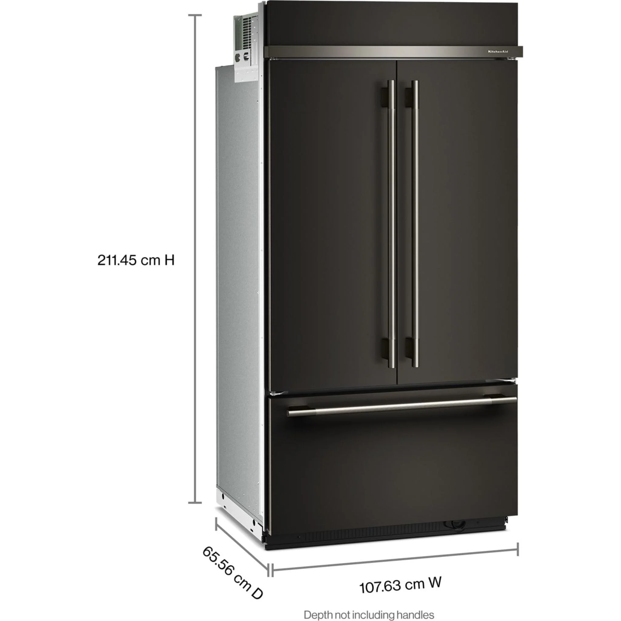 KitchenAid 24.2 Cu. Ft. 42" Built-In French Door Bottom Mount Refrigerator with Platinum Interior - Black Ore (KBFN542SBE) - Image 9