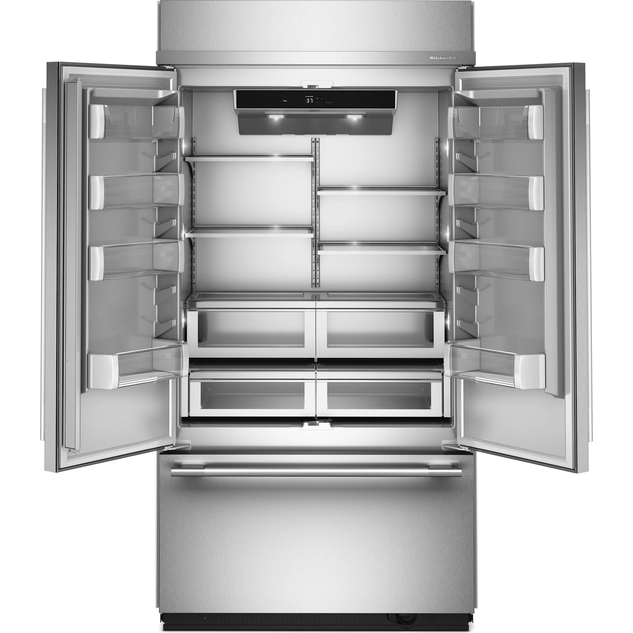 KitchenAid 24.2 Cu. Ft. 42"" Built-In French Door Bottom Mount Refrigerator with Platinum Interior - Stainless Steel with PrintShield™ Finish (KBFN542SPS) - Image 2