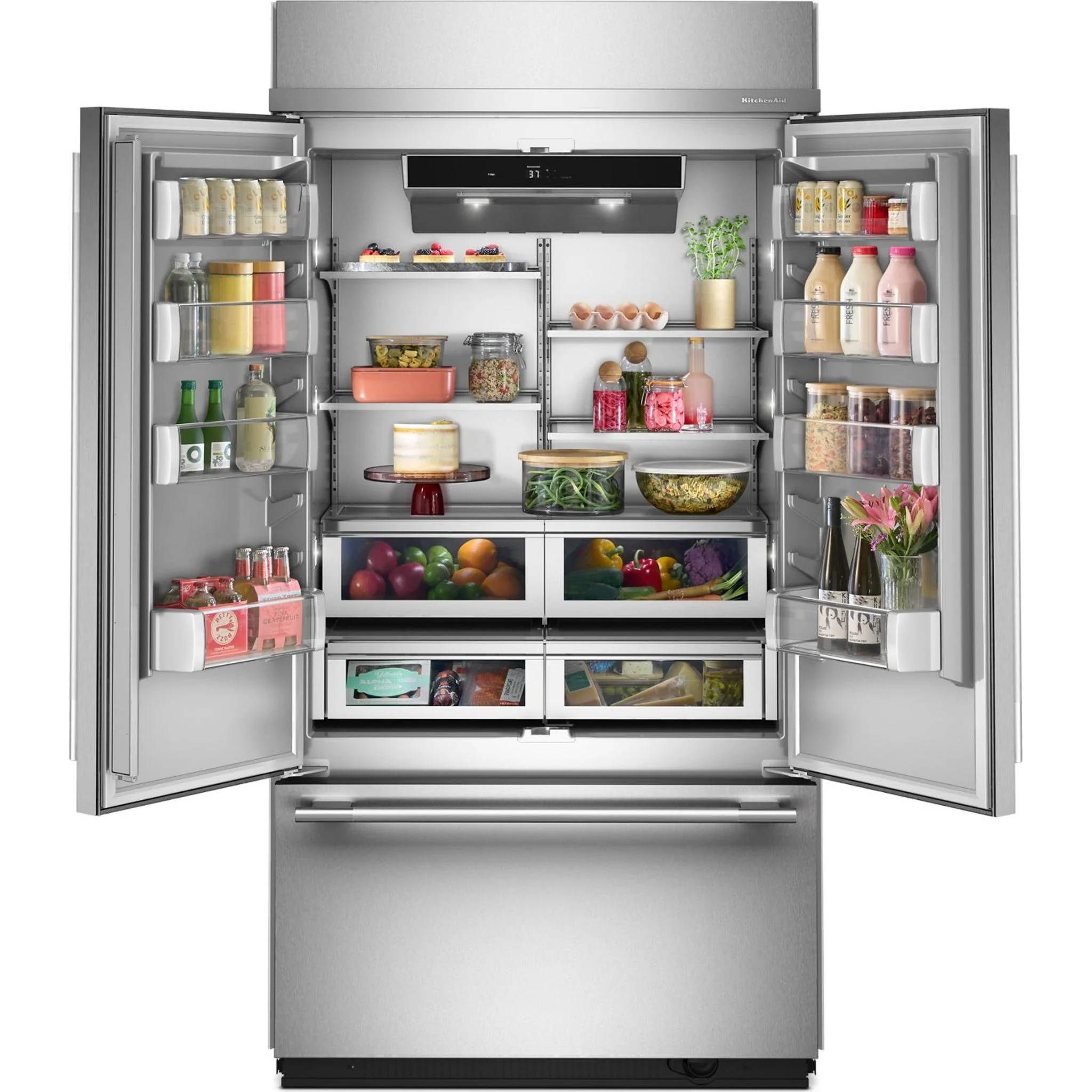 KitchenAid 24.2 Cu. Ft. 42"" Built-In French Door Bottom Mount Refrigerator with Platinum Interior - Stainless Steel with PrintShield™ Finish (KBFN542SPS) - Image 22