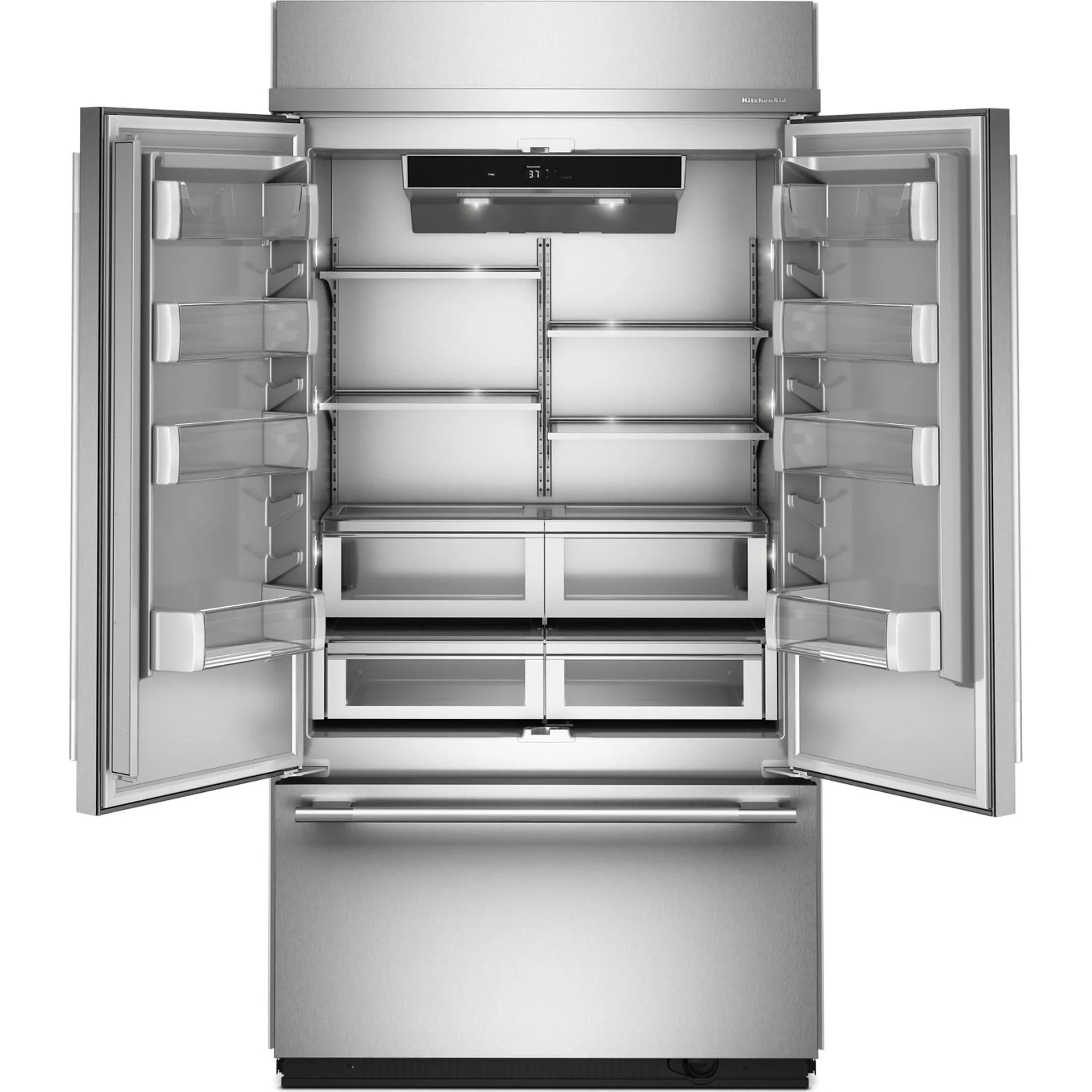 KitchenAid 24.2 Cu. Ft. 42"" Built-In French Door Bottom Mount Refrigerator with Platinum Interior - Stainless Steel with PrintShield™ Finish (KBFN542SPS) - Image 9