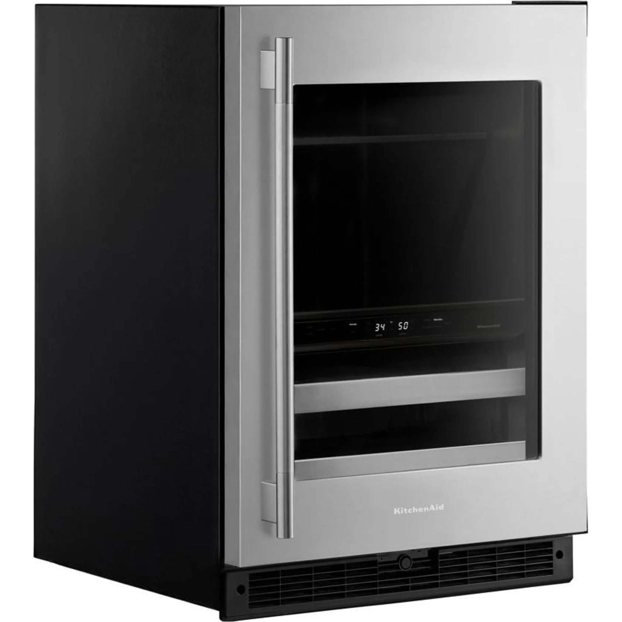 KitchenAid 24" Beverage Center with Glass Door and Metal-Front Racks - Black Cabinet/Stainless Doors (KUBR524SSB) - Image 12