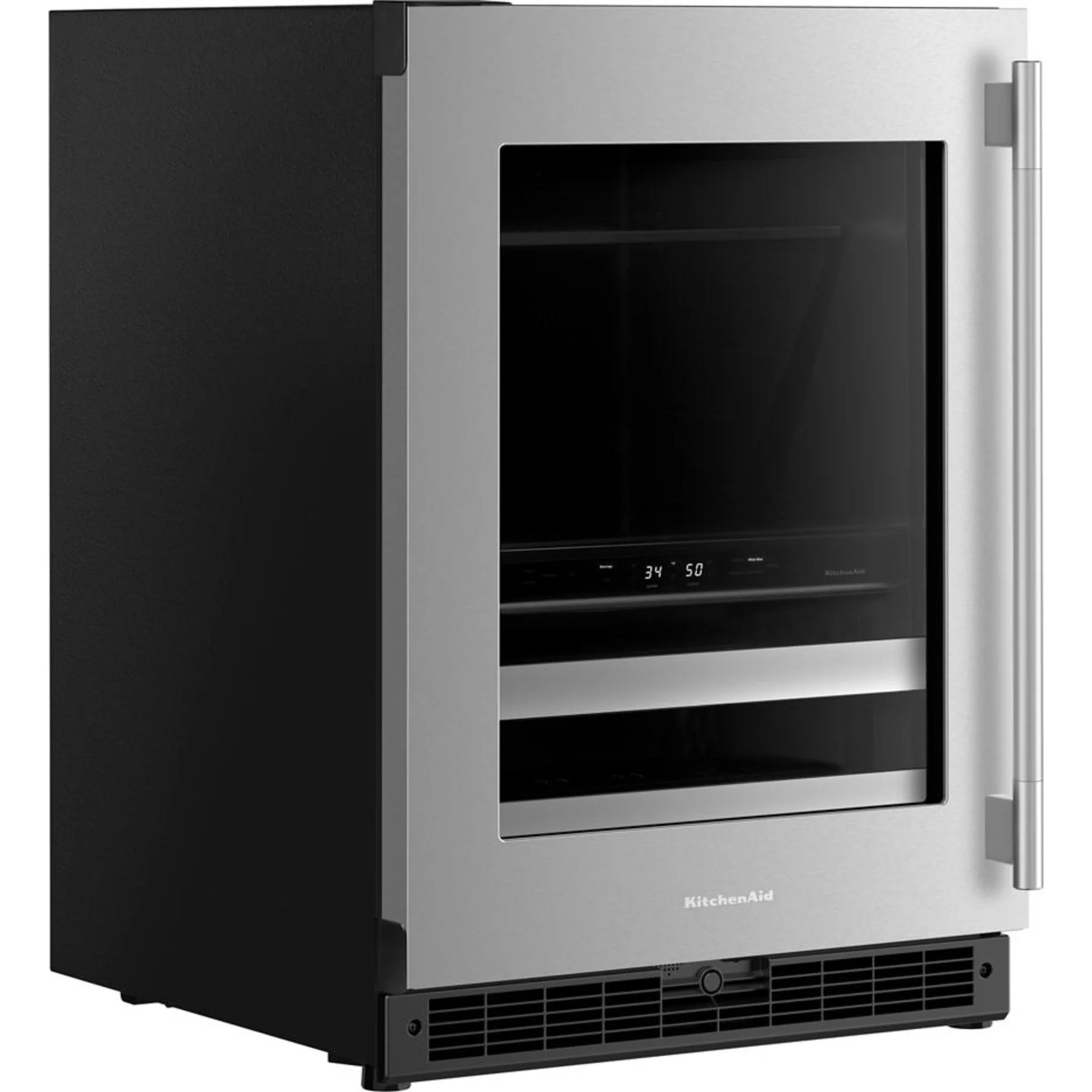 KitchenAid 24" Beverage Center with Glass Door and Metal-Front Racks - Black Cabinet/Stainless Doors (KUBL524SSB) - Image 12