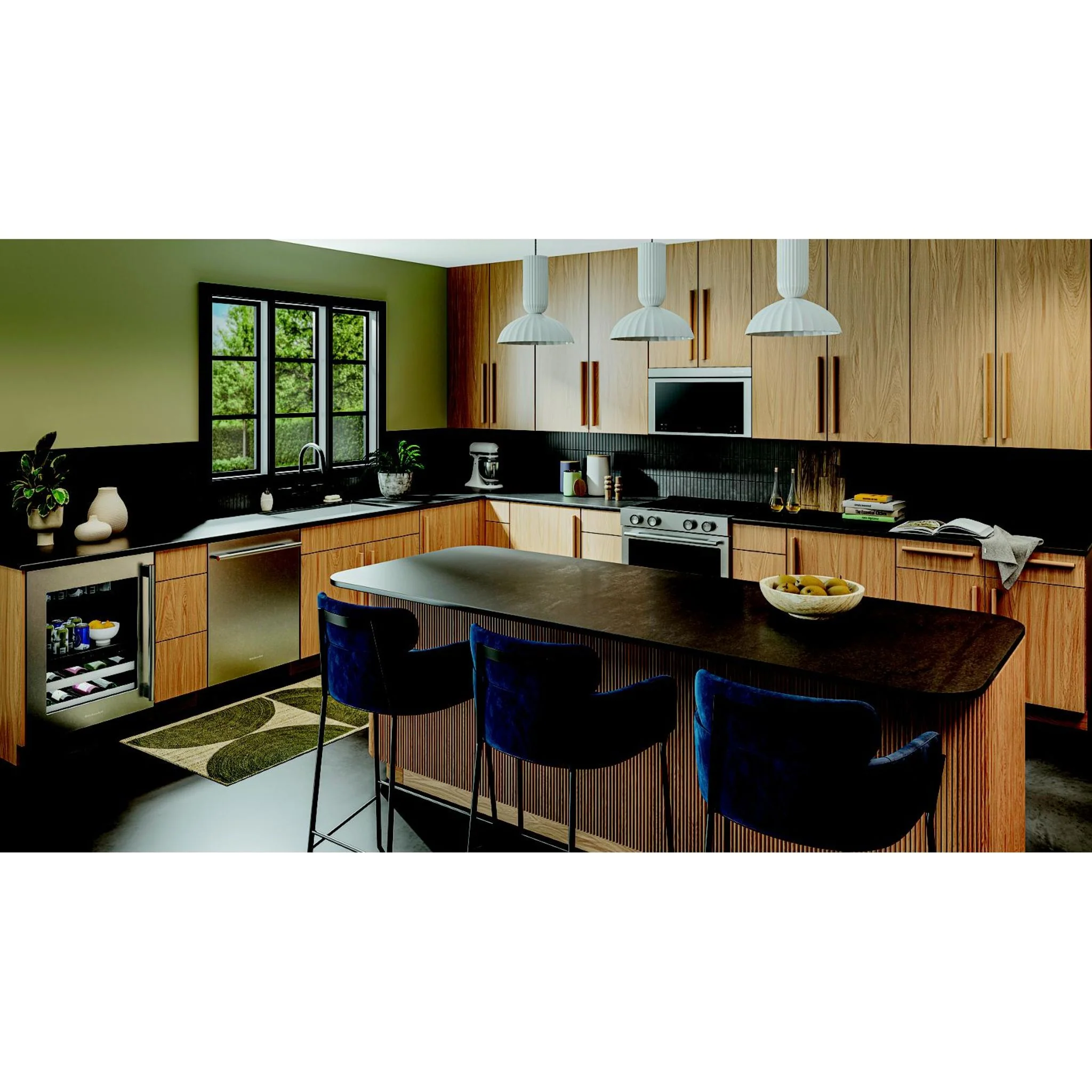 KitchenAid 24" Beverage Center with Glass Door and Metal-Front Racks - Black Cabinet/Stainless Doors (KUBL524SSB) - Image 4