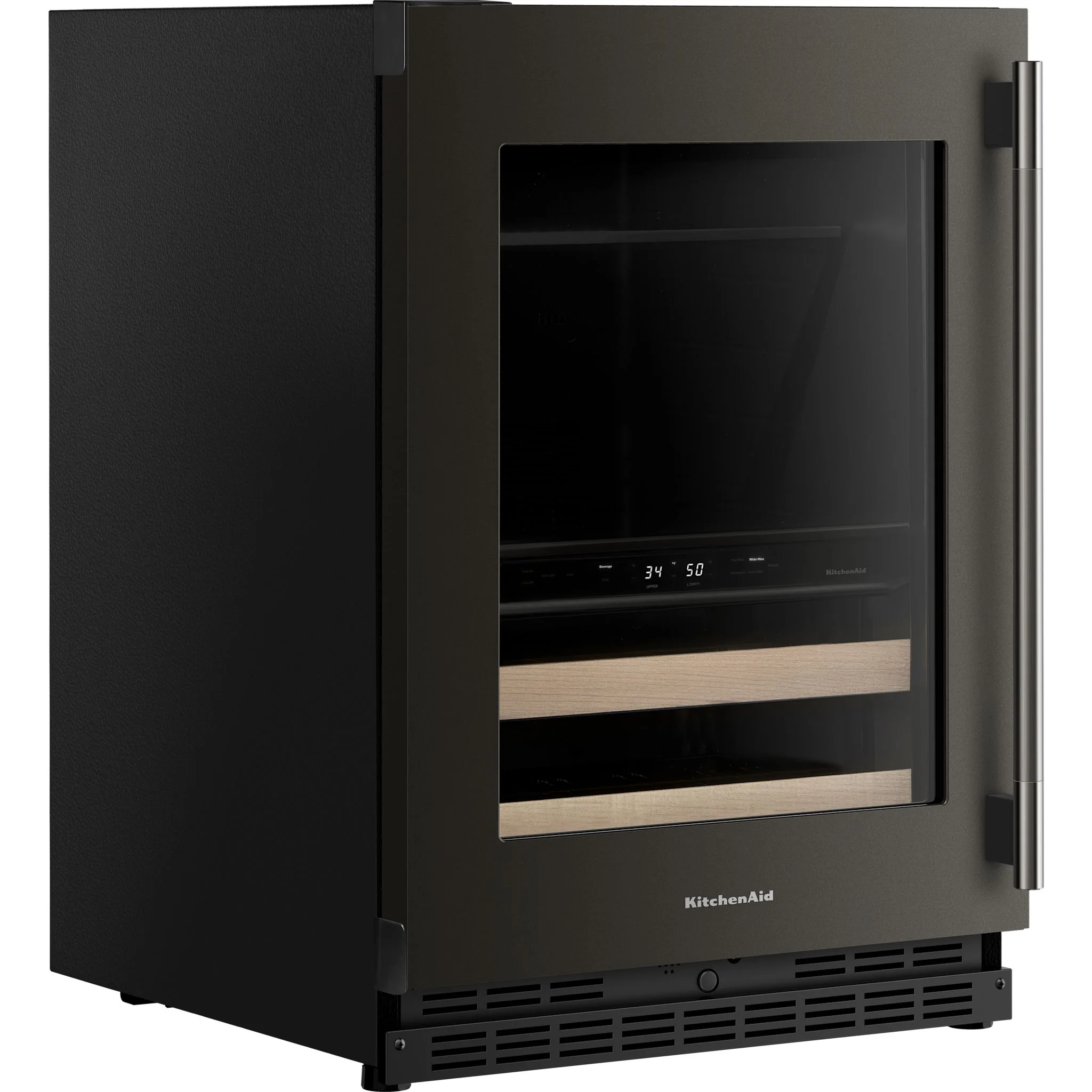 KitchenAid 24" Beverage Center with Glass Door and Wood-Front Racks - Black Ore (KUBL524SBE) - Image 3