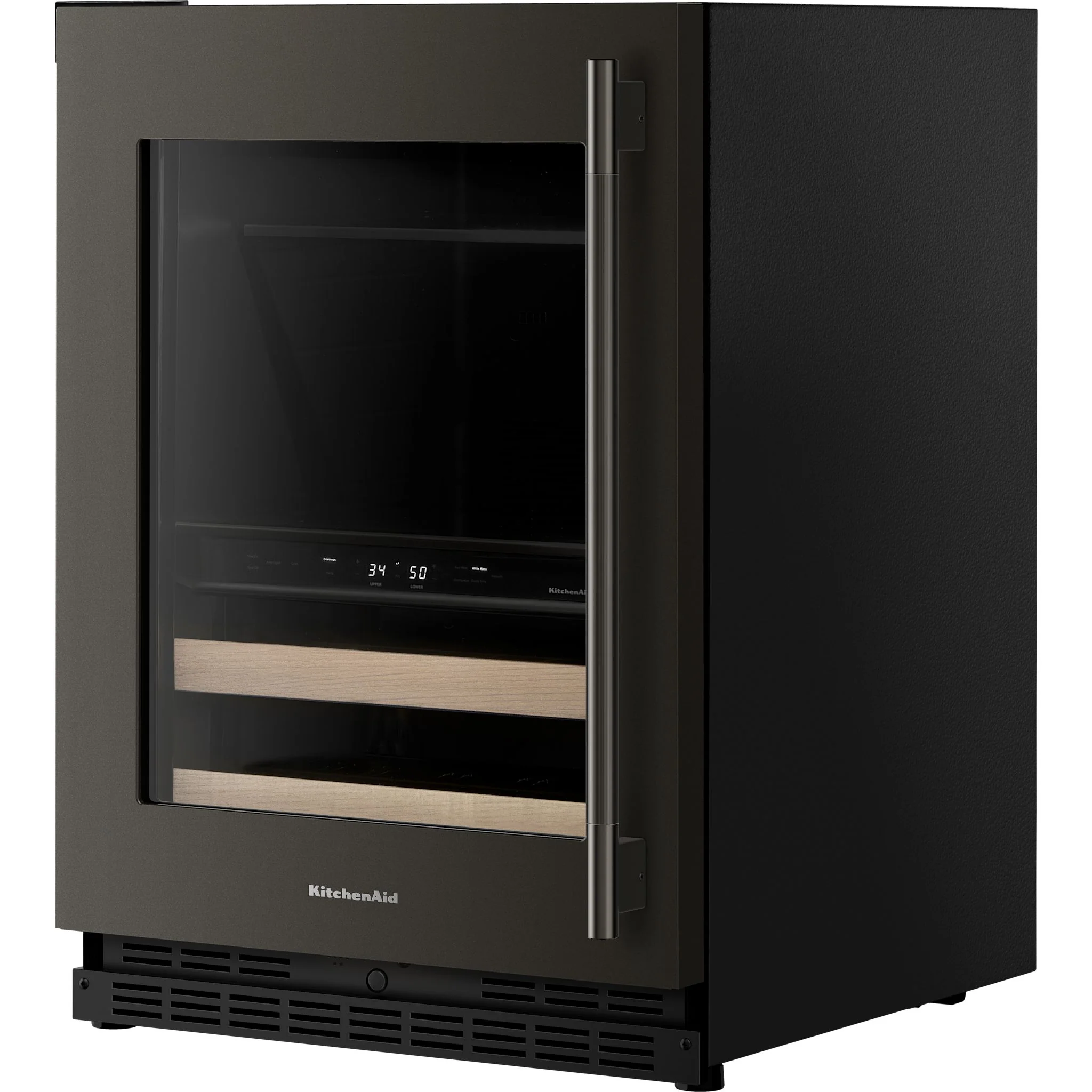 KitchenAid 24" Beverage Center with Glass Door and Wood-Front Racks - Black Ore (KUBL524SBE) - Image 4