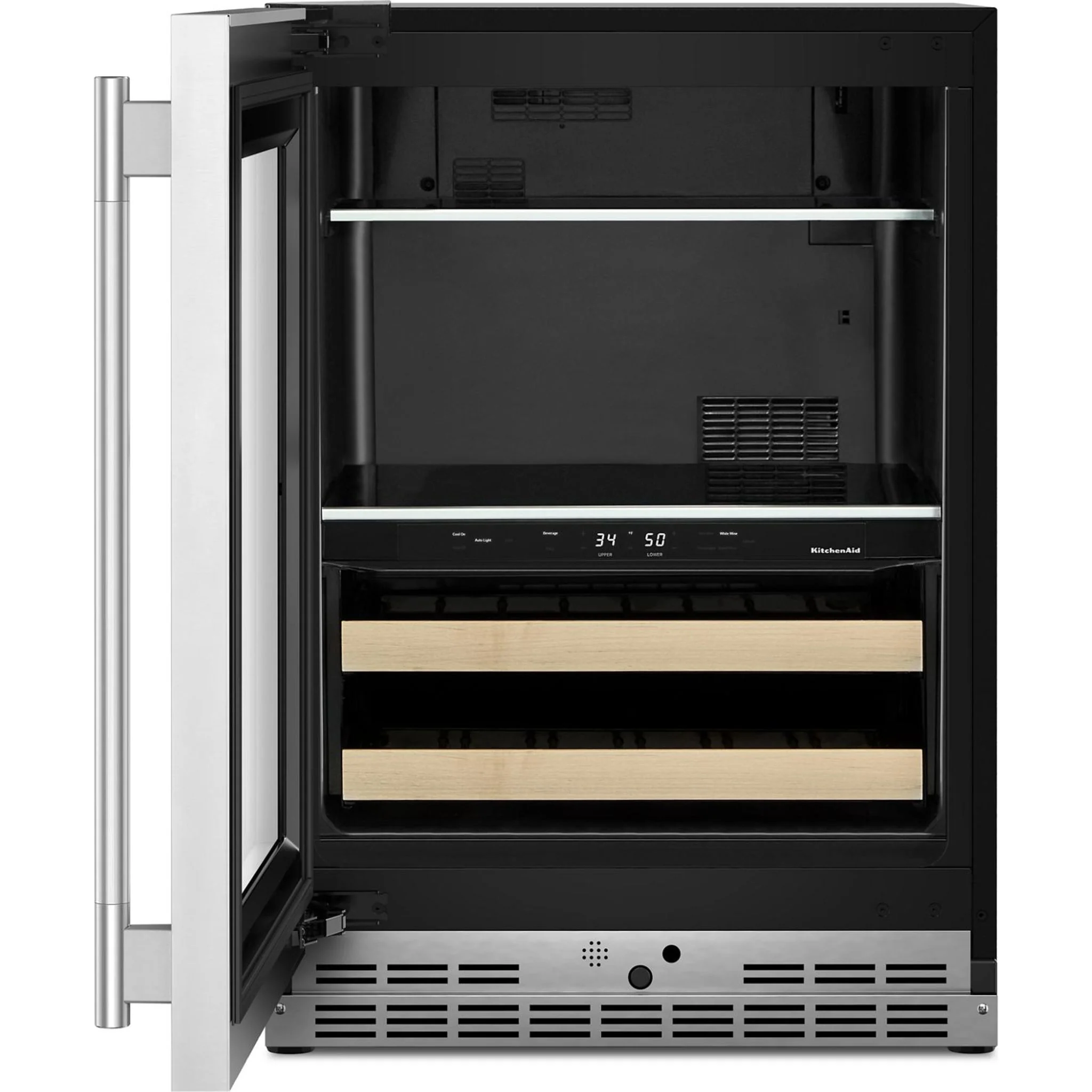KitchenAid 24" Beverage Center with Glass Door and Wood-Front Racks - PrintShield™ Stainless Finish (KUBL524SPS) - Image 13