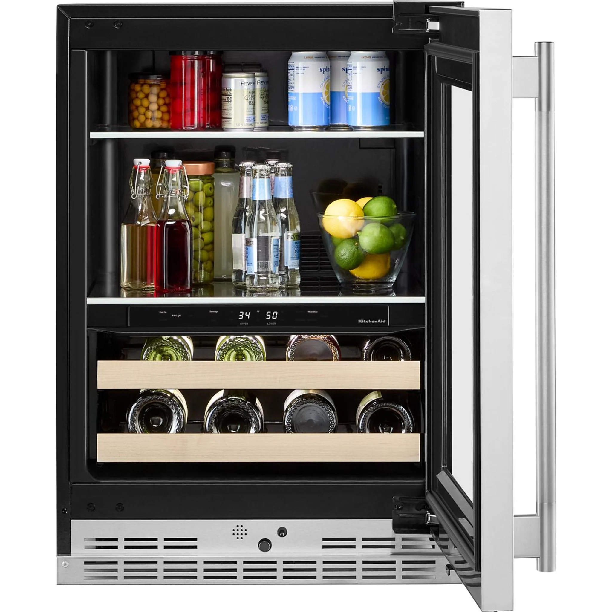 KitchenAid 24" Beverage Center with Glass Door and Wood-Front Racks - PrintShield™ Stainless Finish (KUBR524SPS) - Image 15