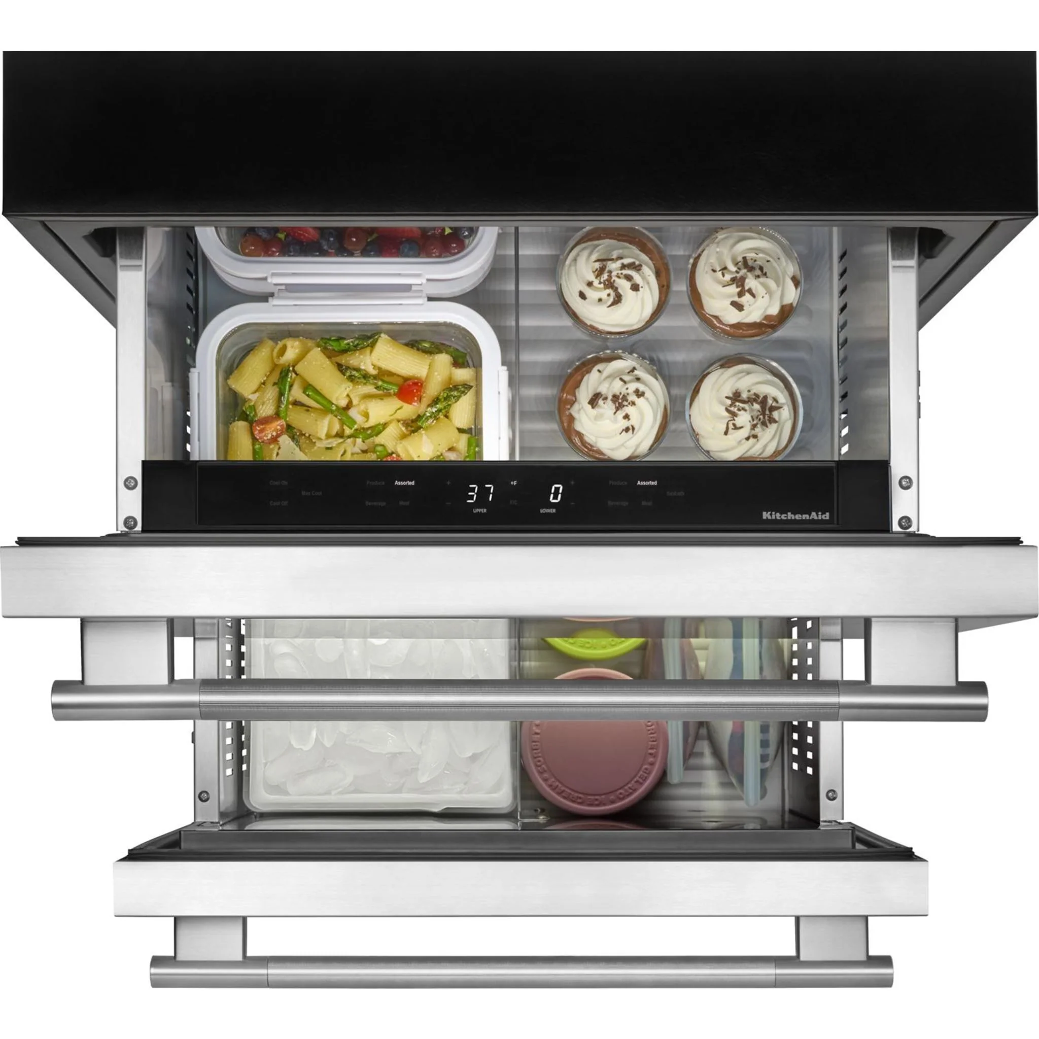 KitchenAid 24" Stainless Steel Undercounter Double-Drawer Refrigerator/Freezer - Black Cabinet/Stainless Doors (KUCT524SSB) - Image 13