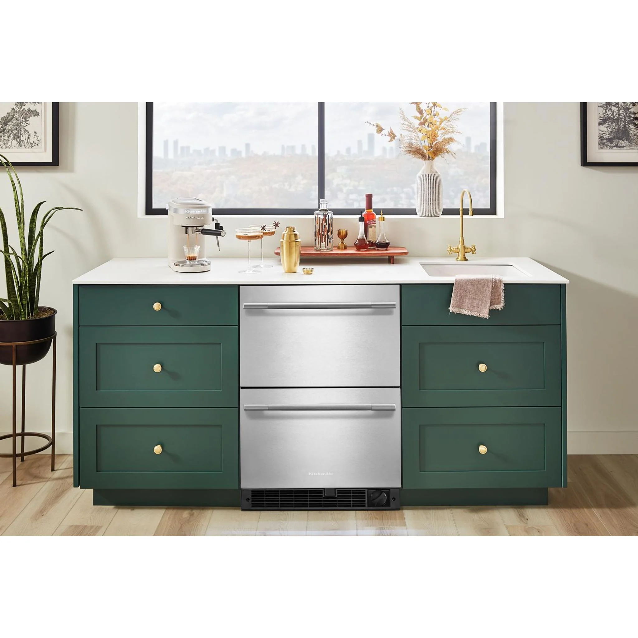 KitchenAid 24" Stainless Steel Undercounter Double-Drawer Refrigerator/Freezer - Black Cabinet/Stainless Doors (KUCT524SSB) - Image 3