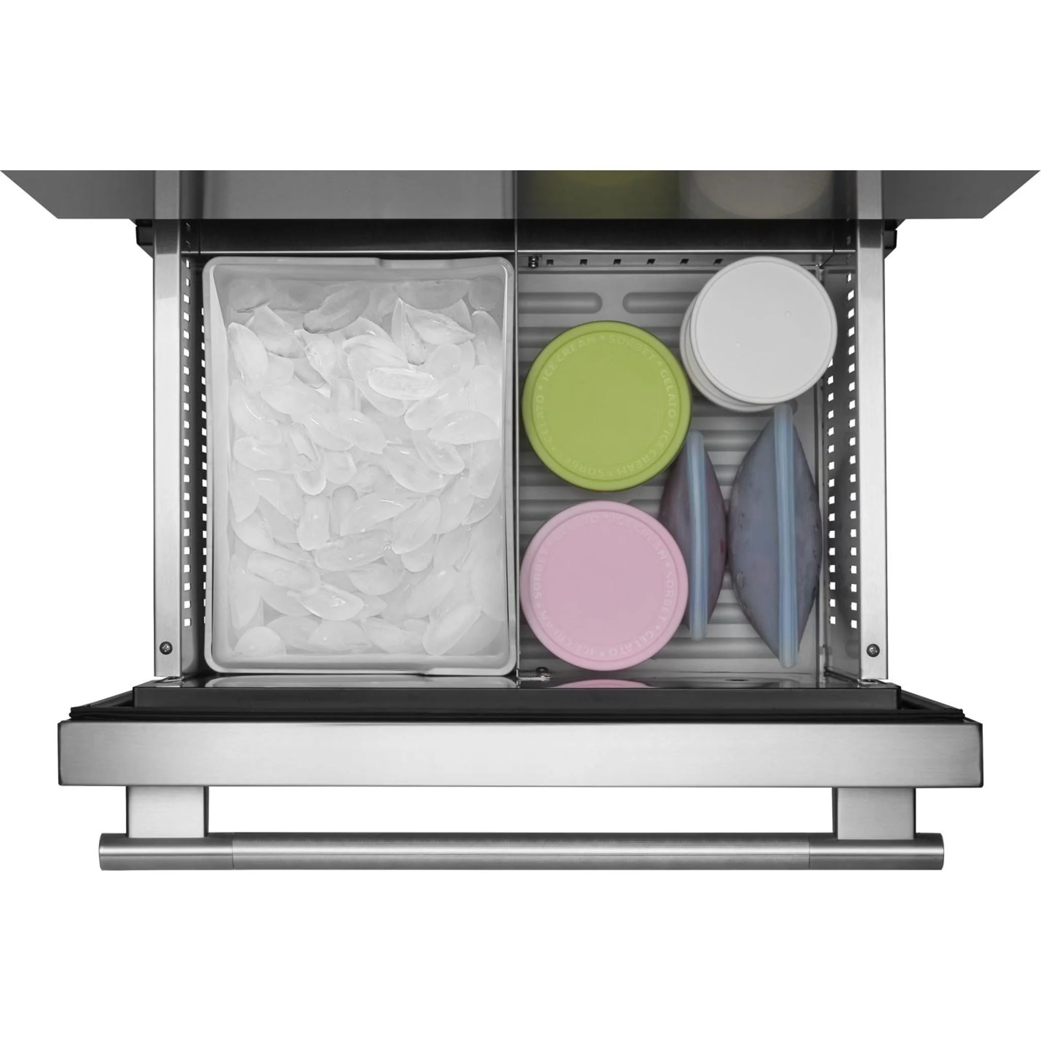 KitchenAid 24" Stainless Steel Undercounter Double-Drawer Refrigerator/Freezer - Black Cabinet/Stainless Doors (KUCT524SSB) - Image 8