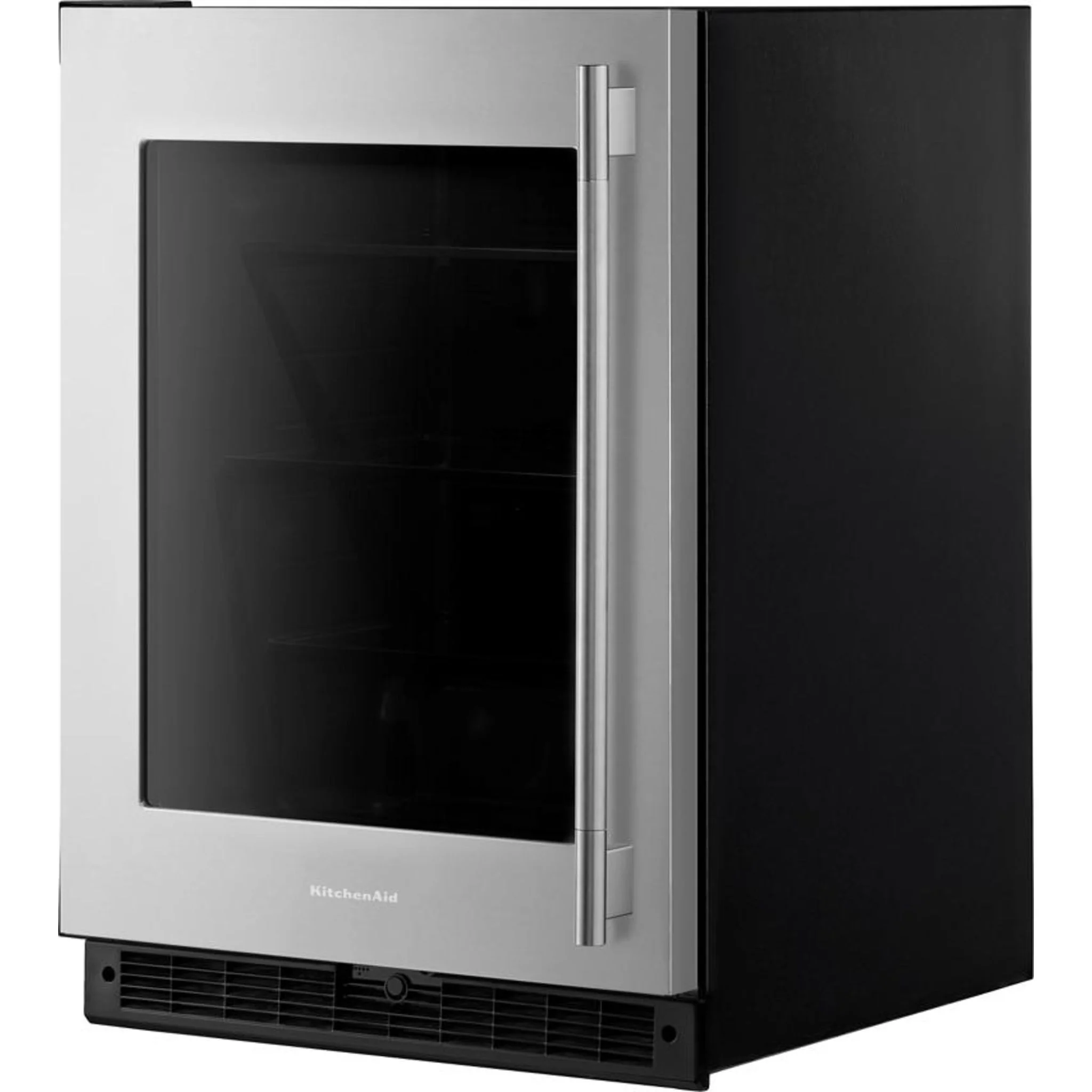 KitchenAid 24" Undercounter Refrigerator with Glass Door - Black Cabinet/Stainless Doors (KURL324SSB) - Image 3