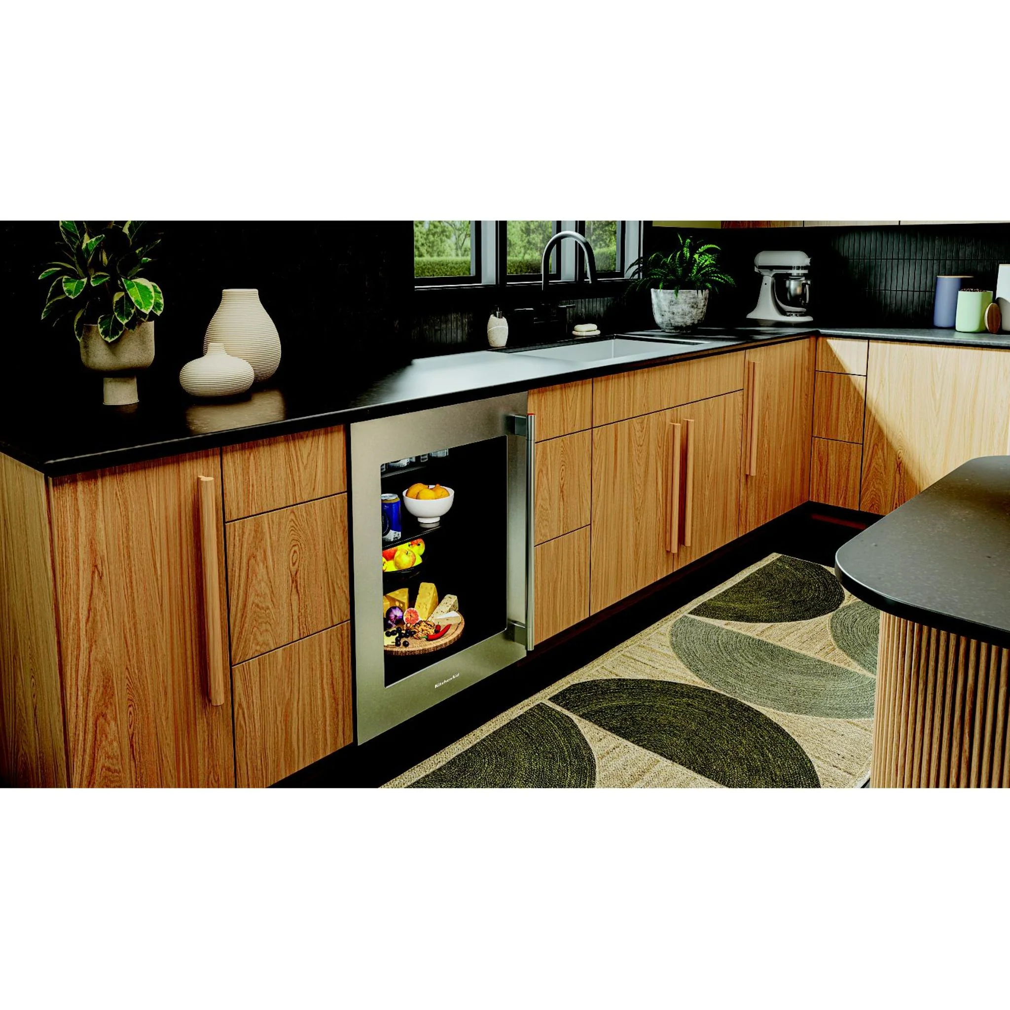 KitchenAid 24" Undercounter Refrigerator with Glass Door - Black Cabinet/Stainless Doors (KURL324SSB) - Image 4
