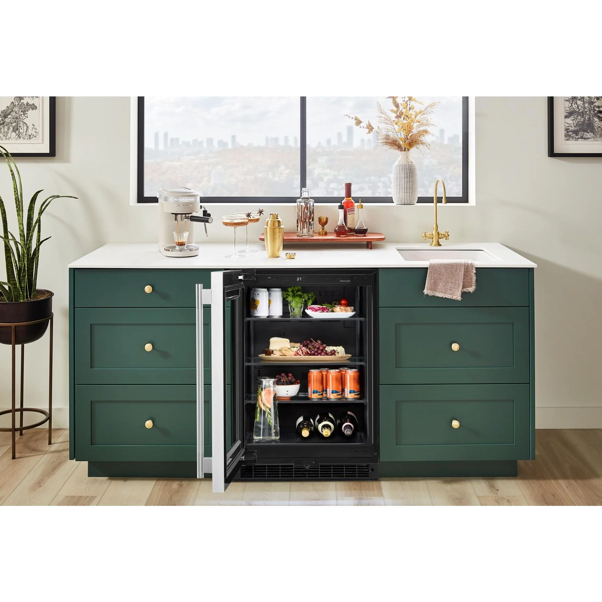 KitchenAid 24" Undercounter Refrigerator with Glass Door - Black Cabinet/Stainless Doors (KURL324SSB) - Image 5