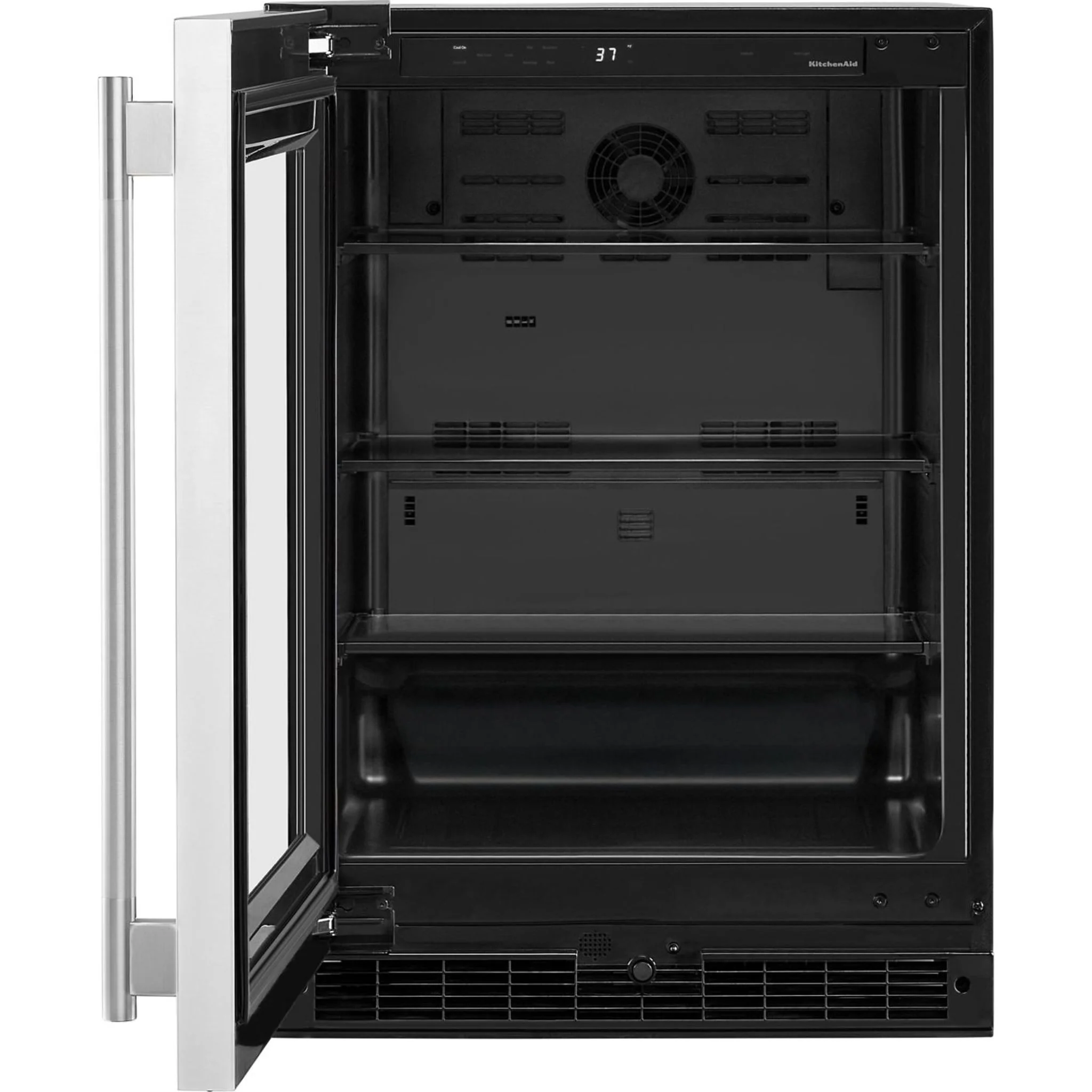 KitchenAid 24" Undercounter Refrigerator with Glass Door - Black Cabinet/Stainless Doors (KURL324SSB) - Image 8