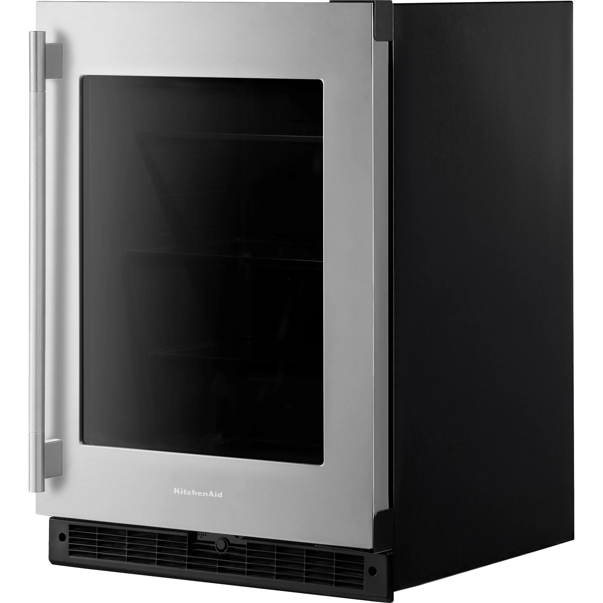 KitchenAid 24"" Undercounter Refrigerator with Glass Door - Black Cabinet/Stainless Doors (KURR324SSB) - Image 4
