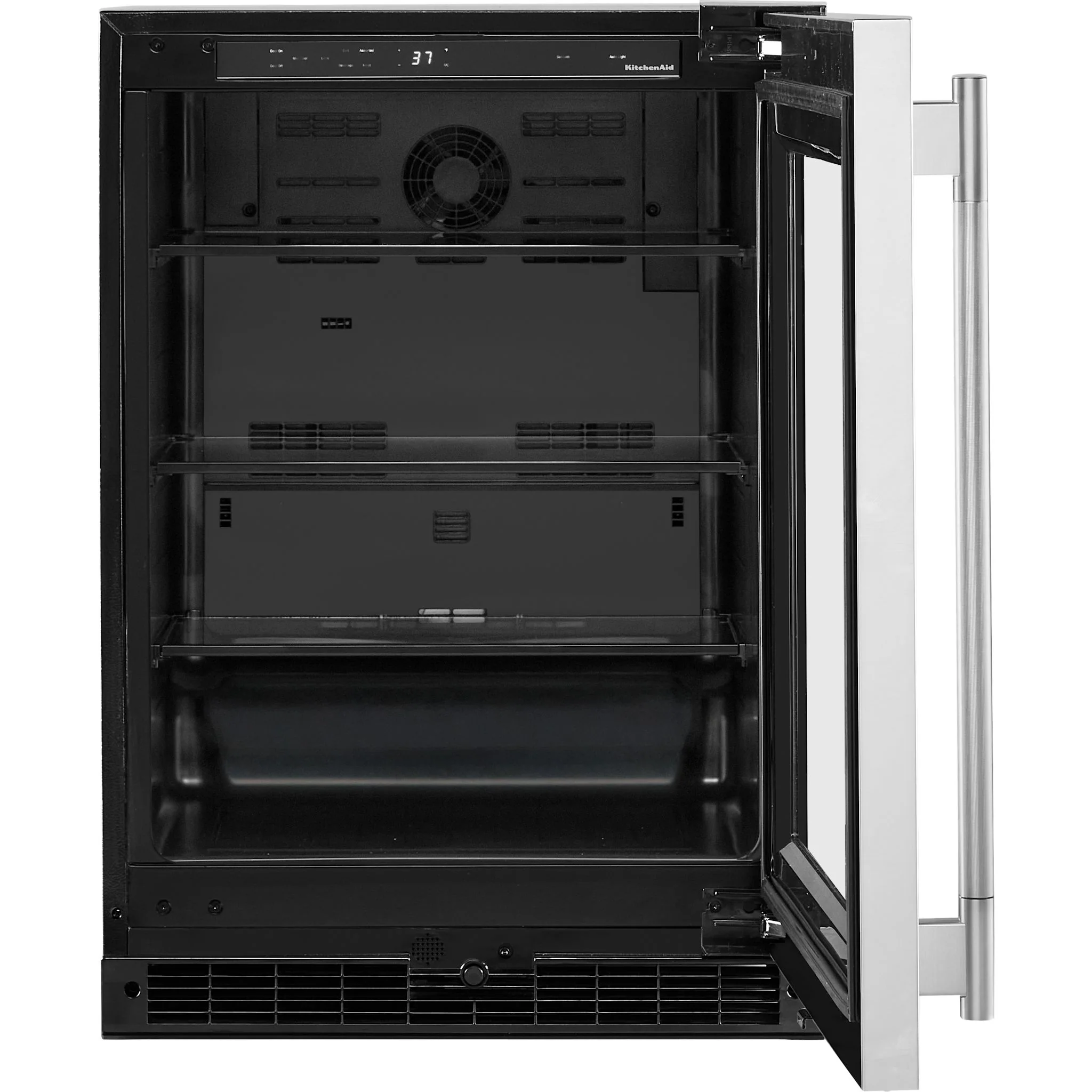 KitchenAid 24"" Undercounter Refrigerator with Glass Door - Black Cabinet/Stainless Doors (KURR324SSB) - Image 6