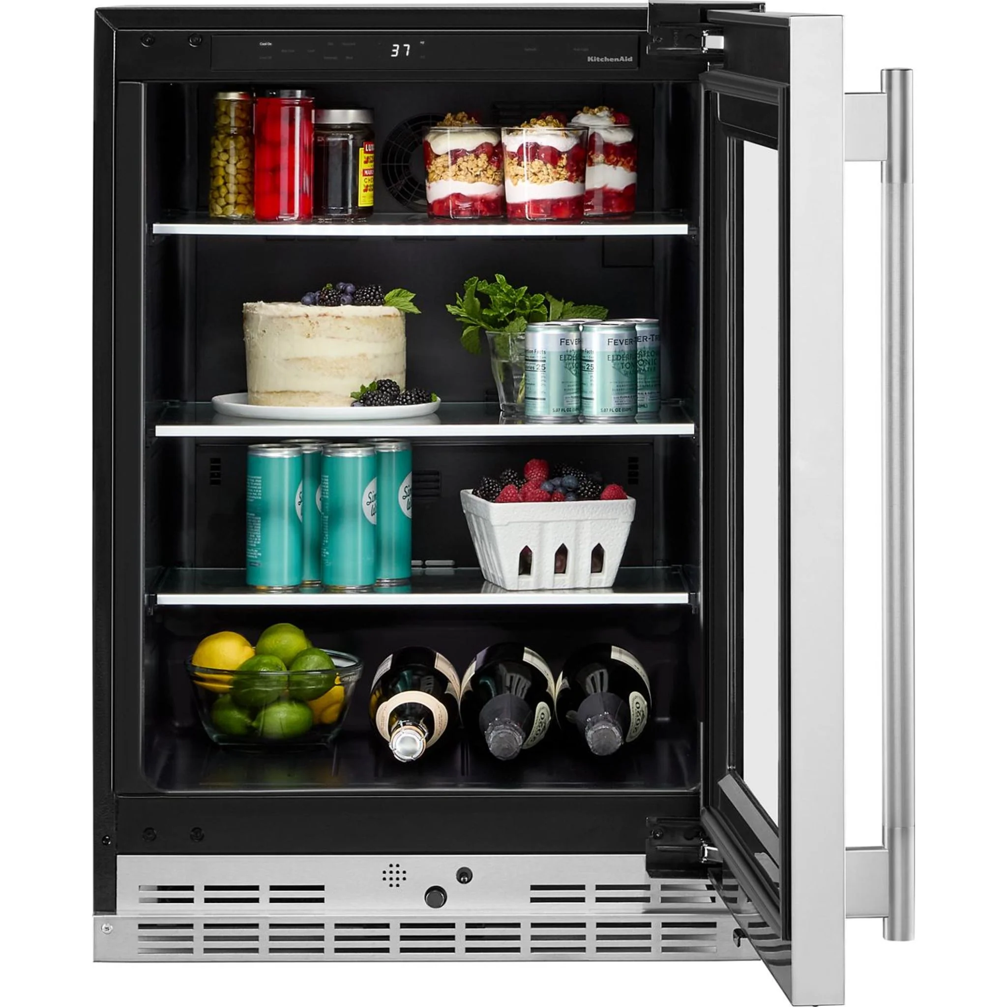 KitchenAid 24" Undercounter Refrigerator with Glass Door and Shelves with Metallic Accents - PrintShield™ Stainless Finish (KURR524SPS) - Image 10