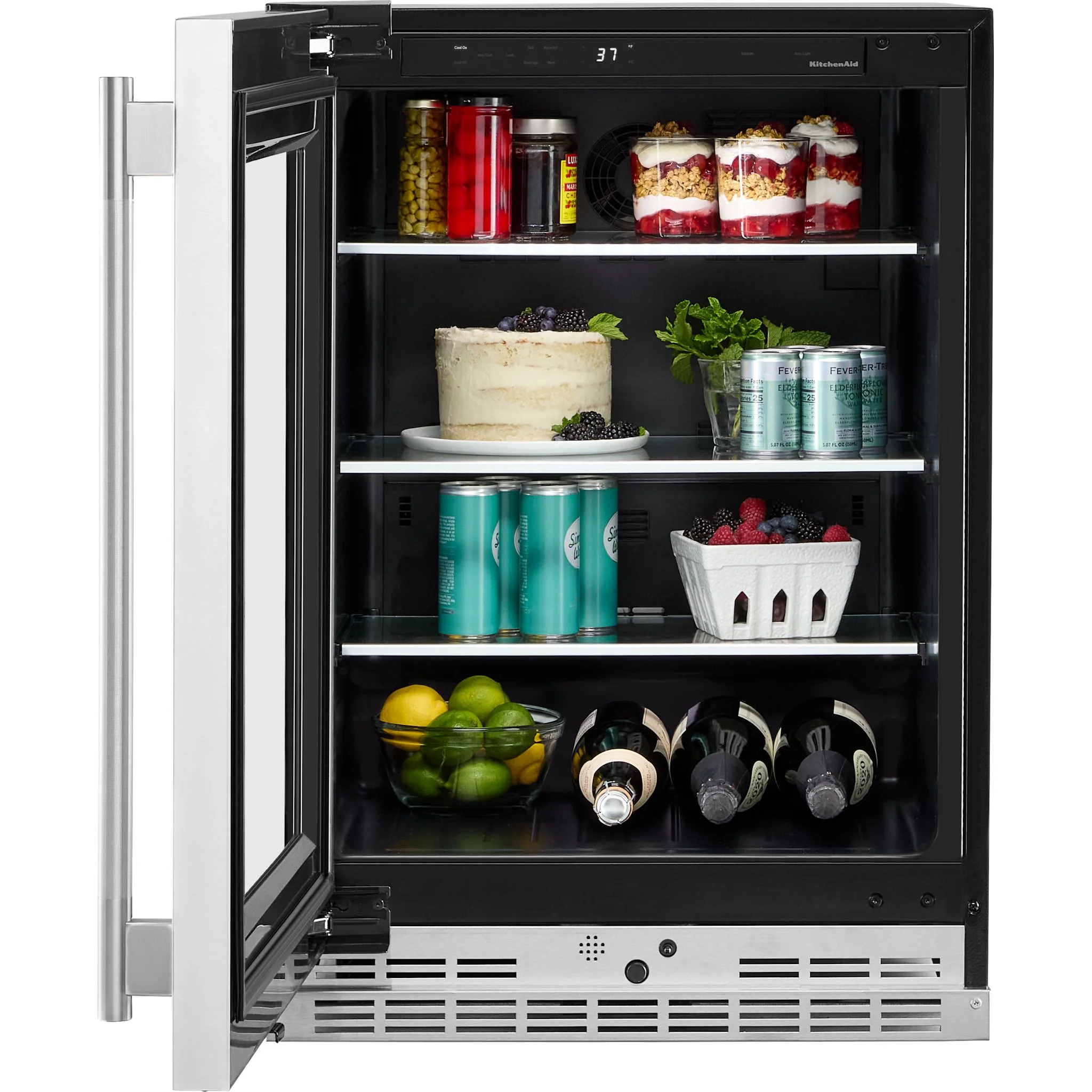 KitchenAid 24" Undercounter Refrigerator with Glass Door and Shelves with Metallic Accents - PrintShield™ Stainless Finish (KURL524SPS) - Image 6