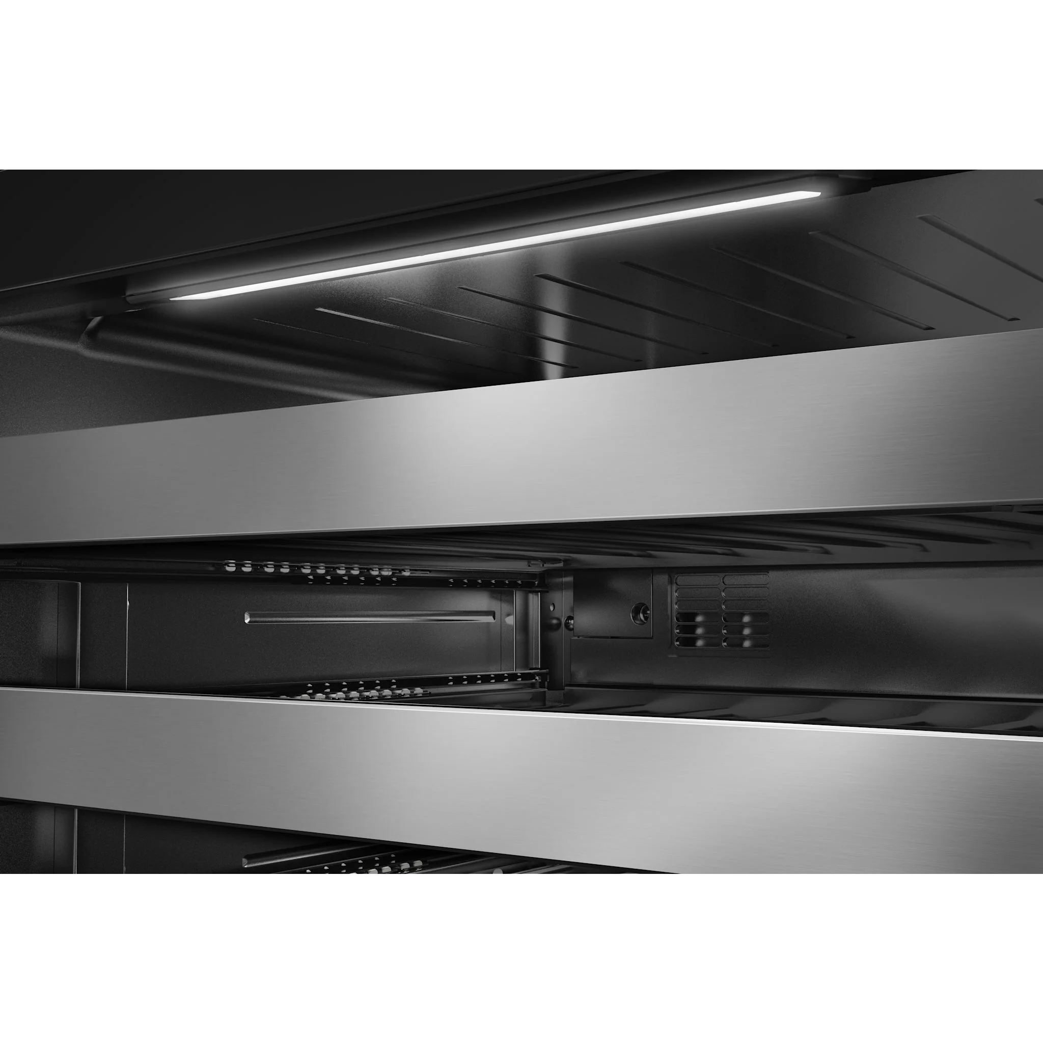 KitchenAid 24" Undercounter Wine Cellar with Full-Extension Metal-Front Racks - Black Cabinet/Stainless Doors (KUWR324SSB) - Image 2