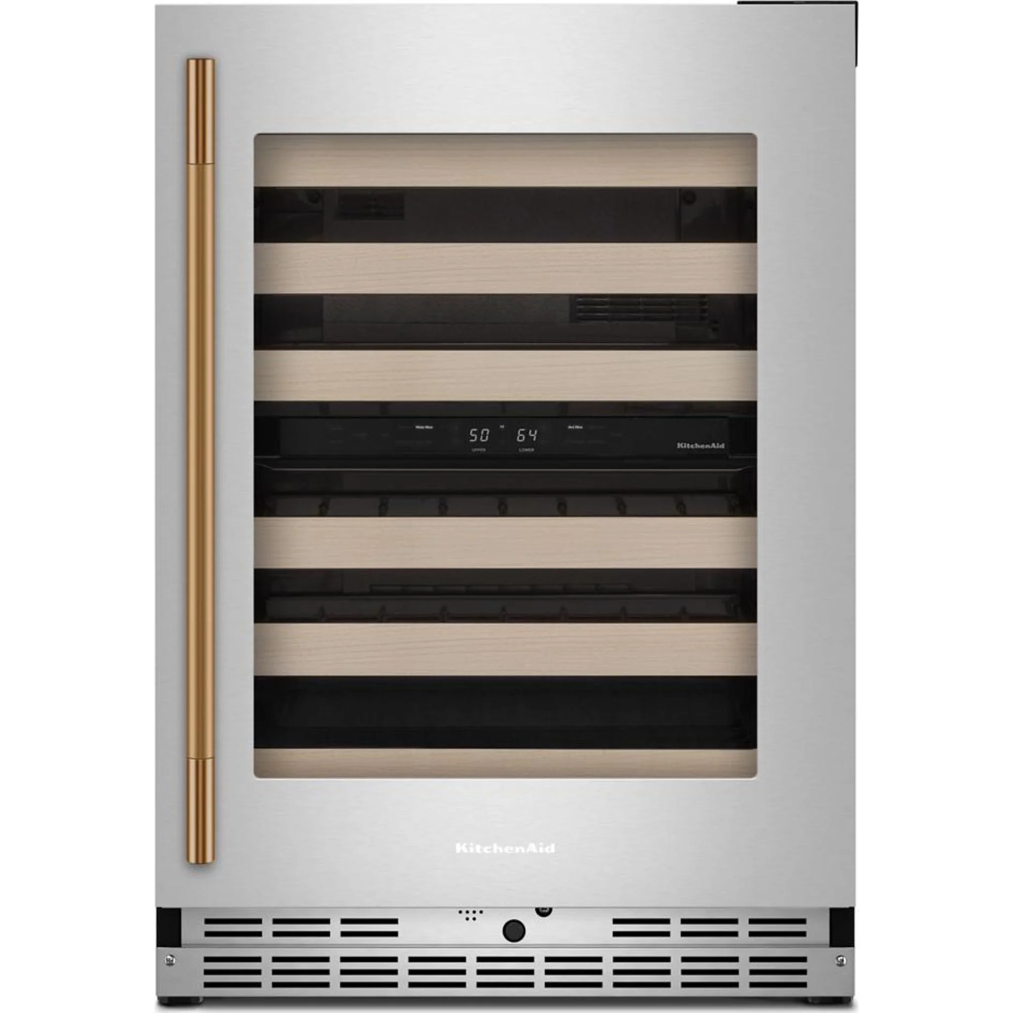 KitchenAid 24" Undercounter Wine Cellar with Full-Extension Wood-Front Racks - PrintShield™ Stainless Finish (KUWR524SPS) - Image 12