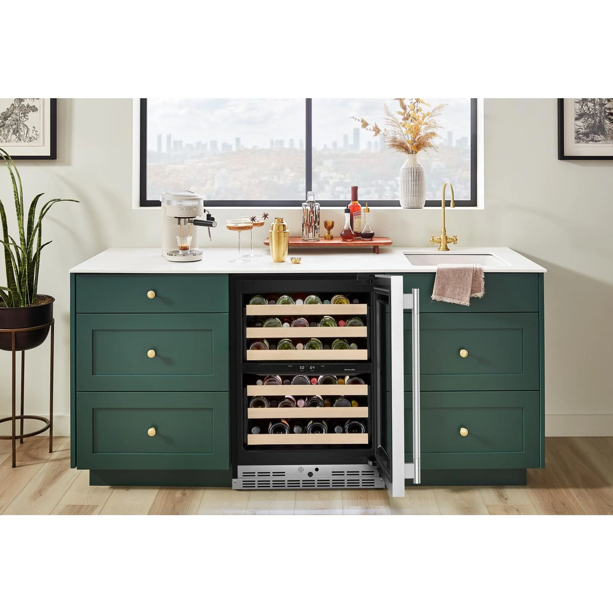 KitchenAid 24" Undercounter Wine Cellar with Full-Extension Wood-Front Racks - PrintShield™ Stainless Finish (KUWR524SPS) - Image 15