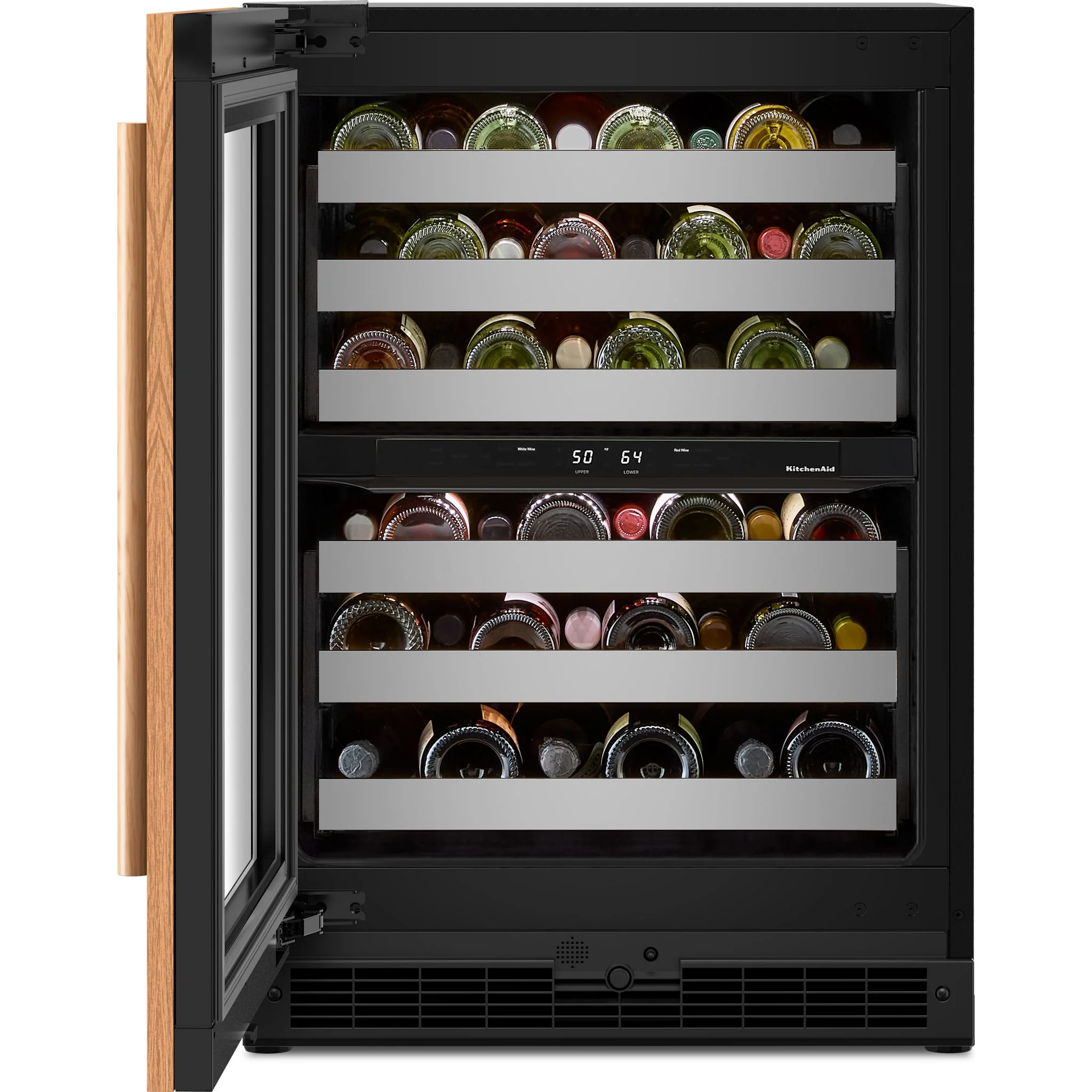 KitchenAid 24" Undercounter Wine Cellar with Full-Extension Wood-Front Racks - Panel Ready (KUWR324SPA) - Image 5