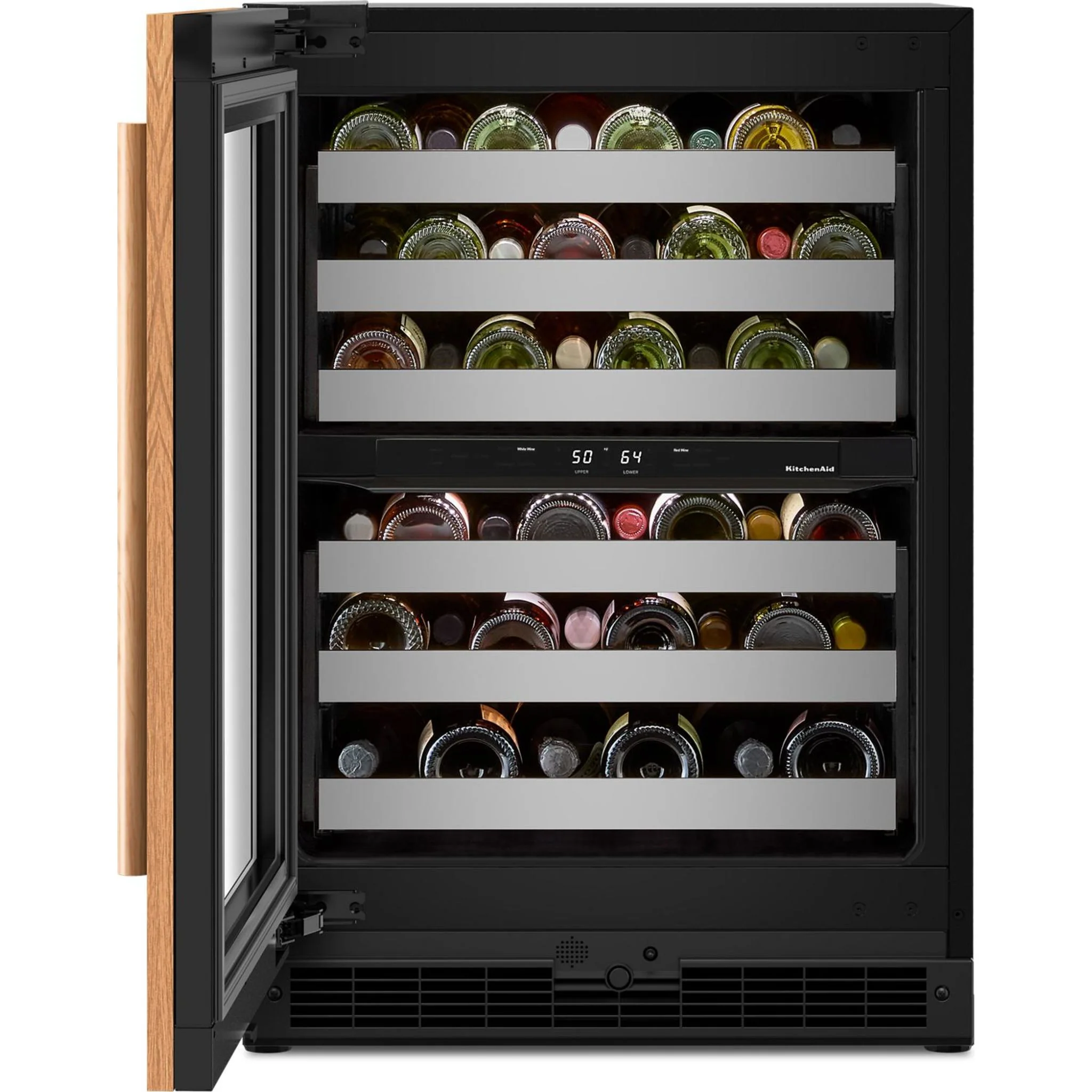 KitchenAid 24" Undercounter Wine Cellar with Full-Extension Wood-Front Racks - Panel Ready (KUWR324SPA) - Image 7