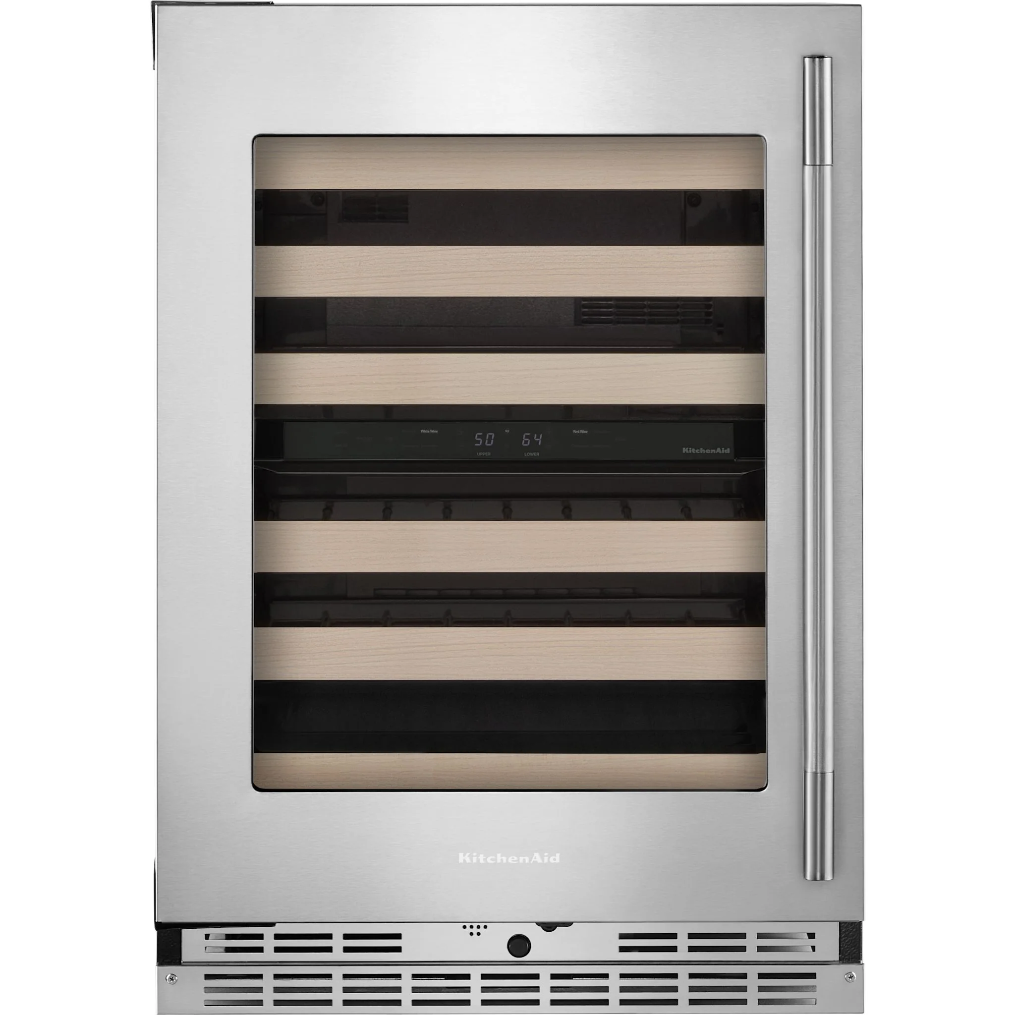 KitchenAid 24" Undercounter Wine Cellar with Full-Extension Wood-Front Racks - PrintShield™ Stainless Finish (KUWL524SPS) - Image 2