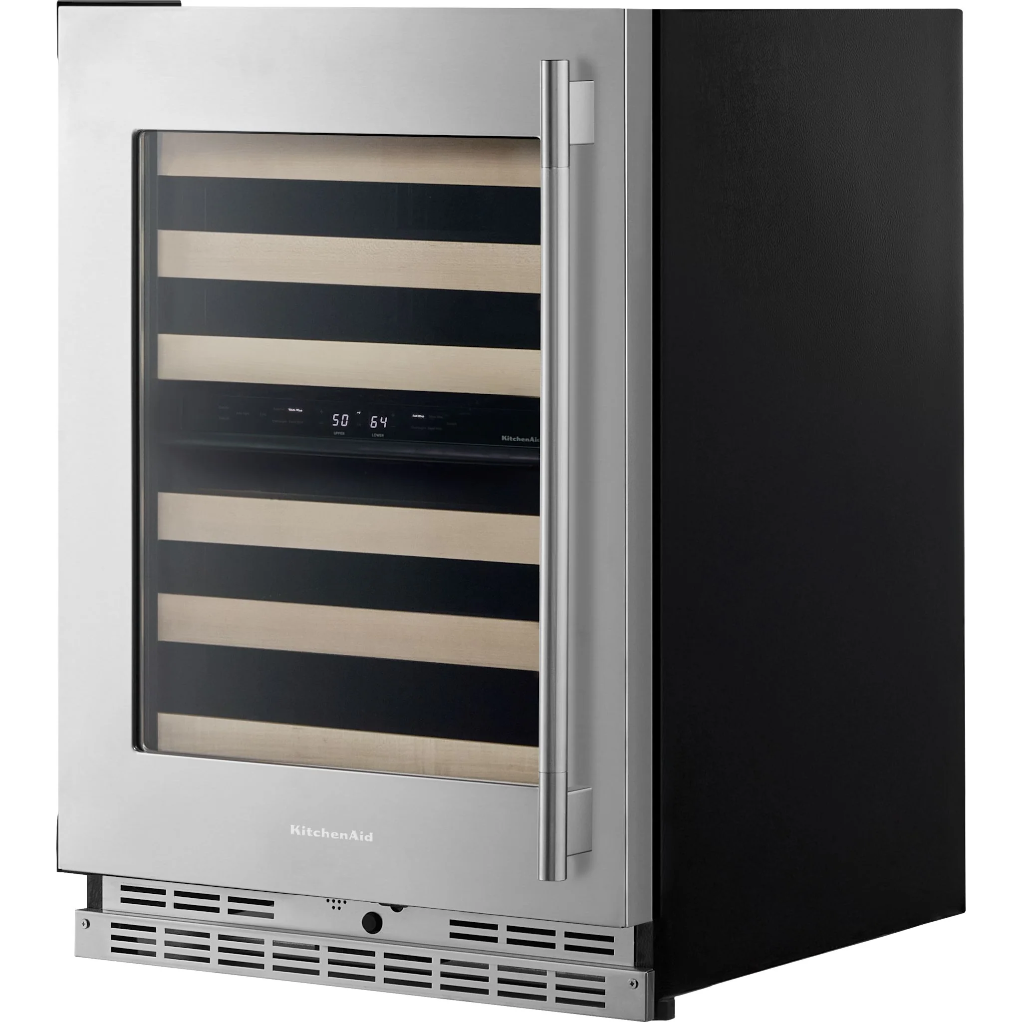 KitchenAid 24" Undercounter Wine Cellar with Full-Extension Wood-Front Racks - PrintShield™ Stainless Finish (KUWL524SPS) - Image 6