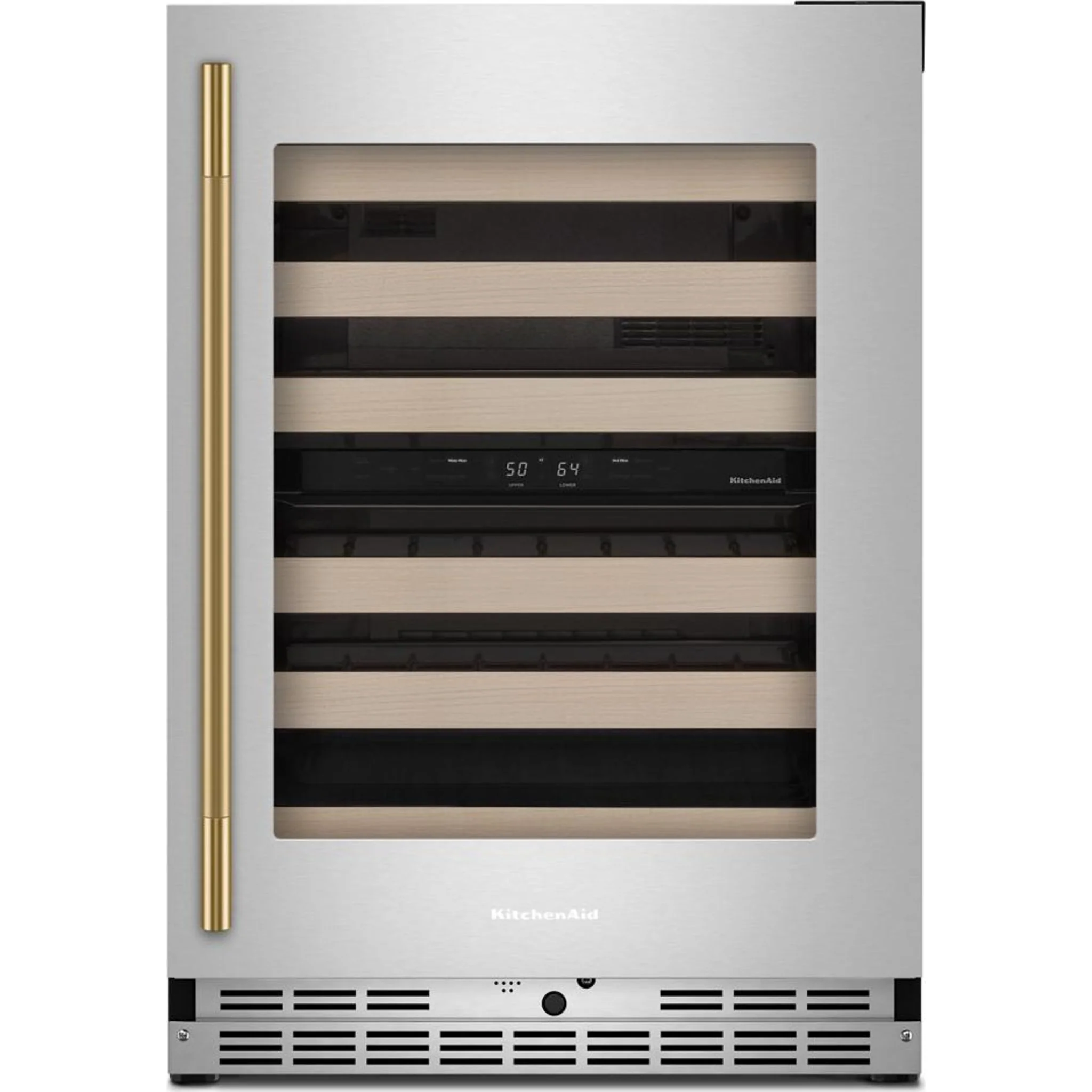KitchenAid 24" Undercounter Wine Cellar with Full-Extension Wood-Front Racks - PrintShield™ Stainless Finish (KUWR524SPS) - Image 6
