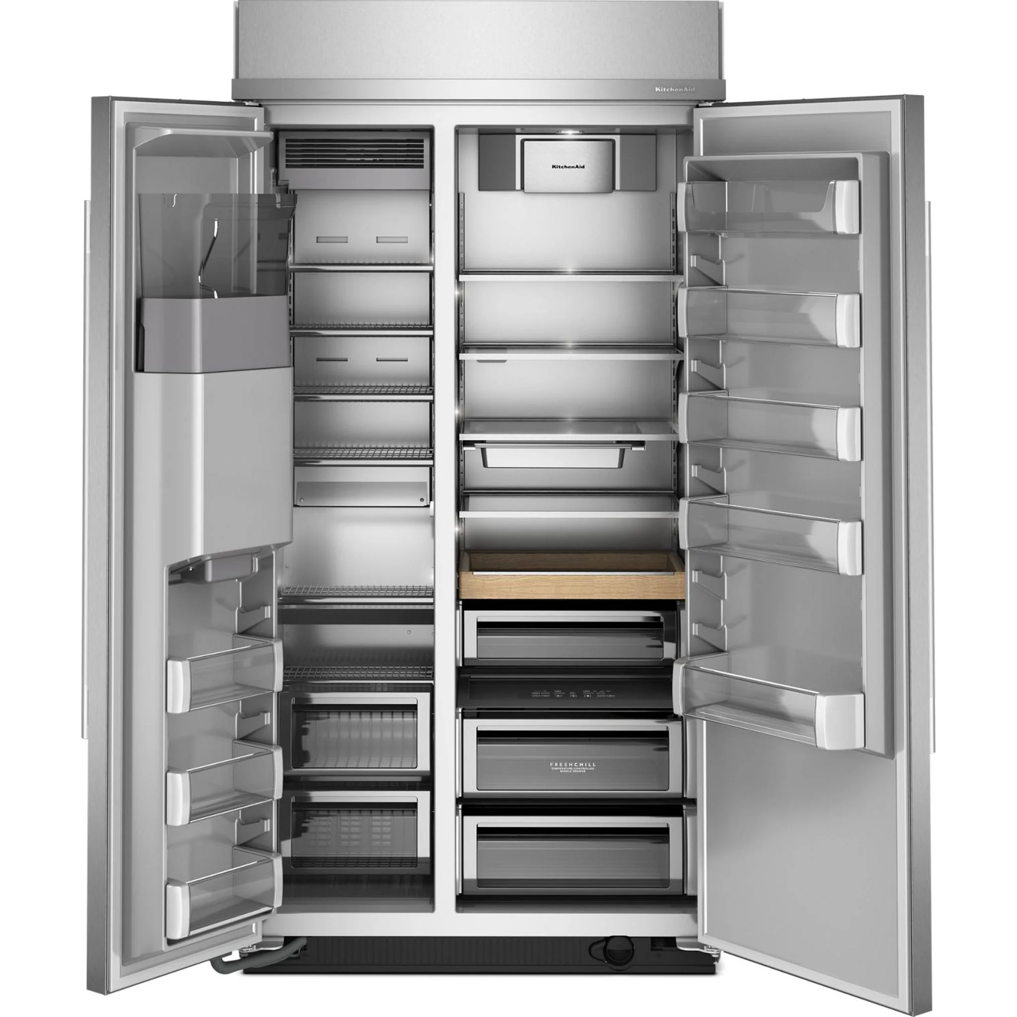 KitchenAid 25.1 Cu. Ft. 42" Built-In Side-by-Side Refrigerator features Exterior Water and Ice Dispenser with Measured Fill -Stainless Steel with PrintShield™ Finish (KBSD742SPS) - Image 2