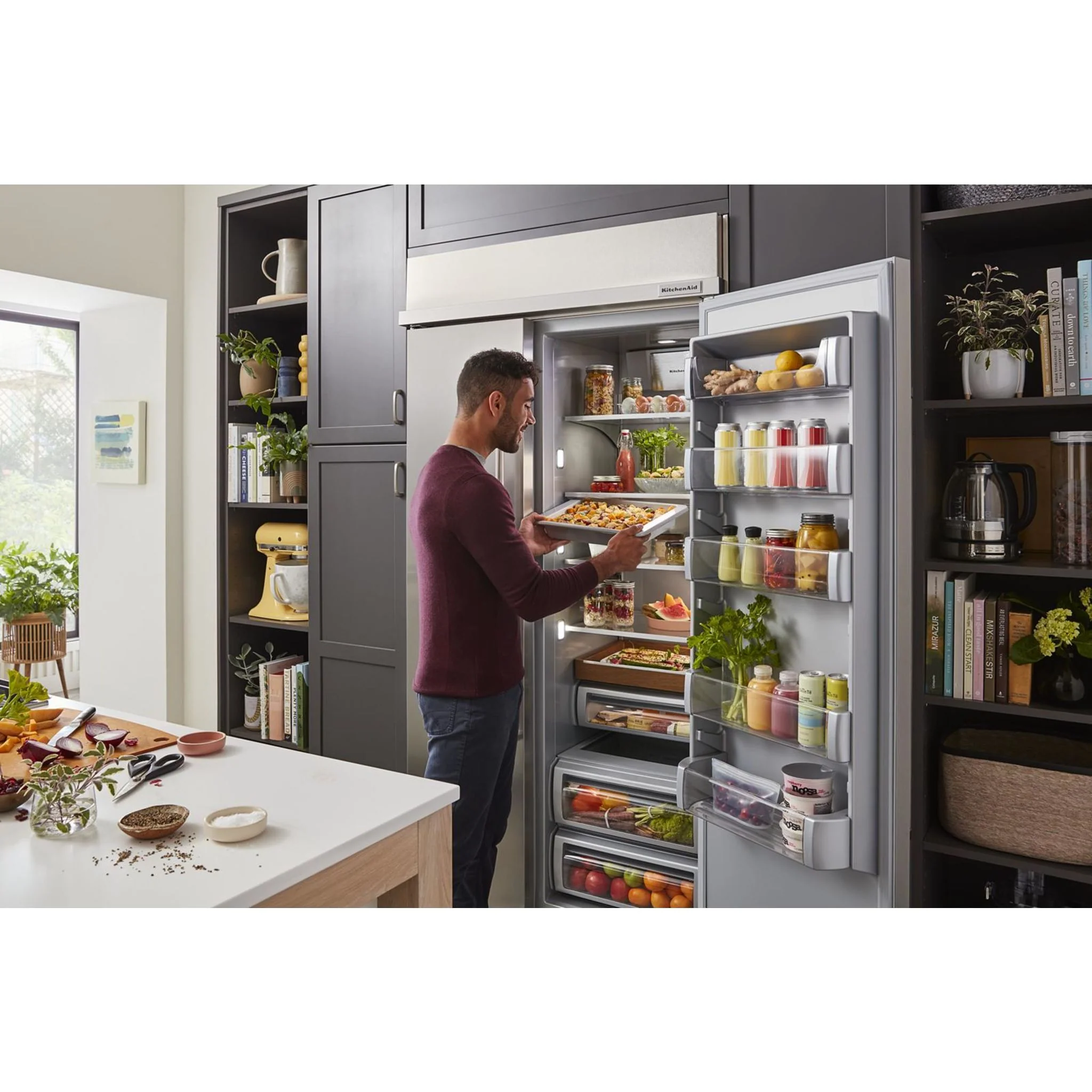 KitchenAid 25.1 cu.ft. 42" Built-In Side-by-Side Refrigerator with Ice and Water Dispenser - Stainless Steel (KBSD702MSS) - Image 15