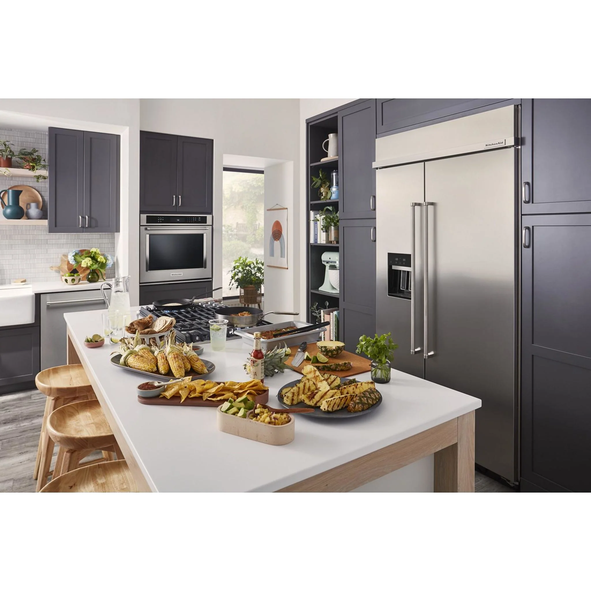 KitchenAid 25.1 cu.ft. 42" Built-In Side-by-Side Refrigerator with Ice and Water Dispenser - Stainless Steel (KBSD702MSS) - Image 6