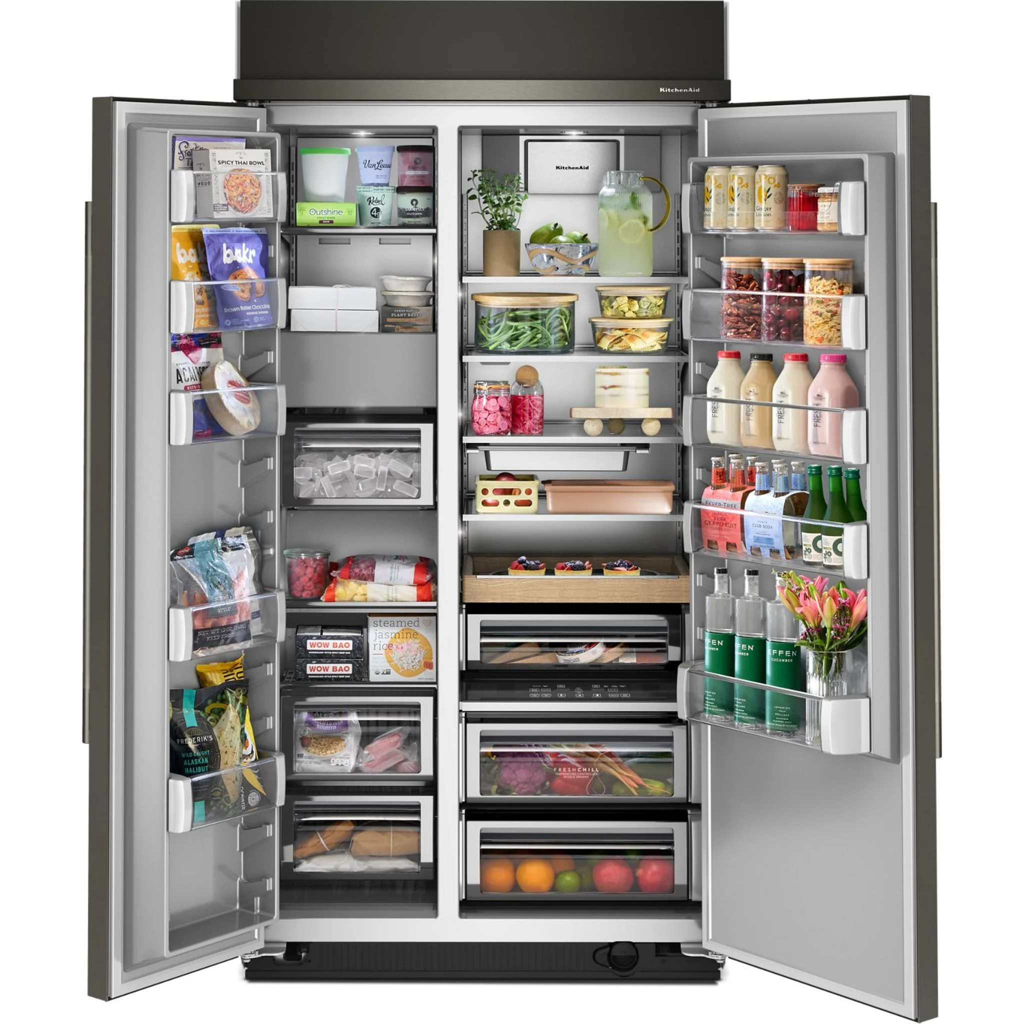 KitchenAid 25.5 Cu. Ft. 42" Built-In Side-by-Side Refrigerator with Platinum Interior - Black Ore (KBSN742SBE) - Image 21