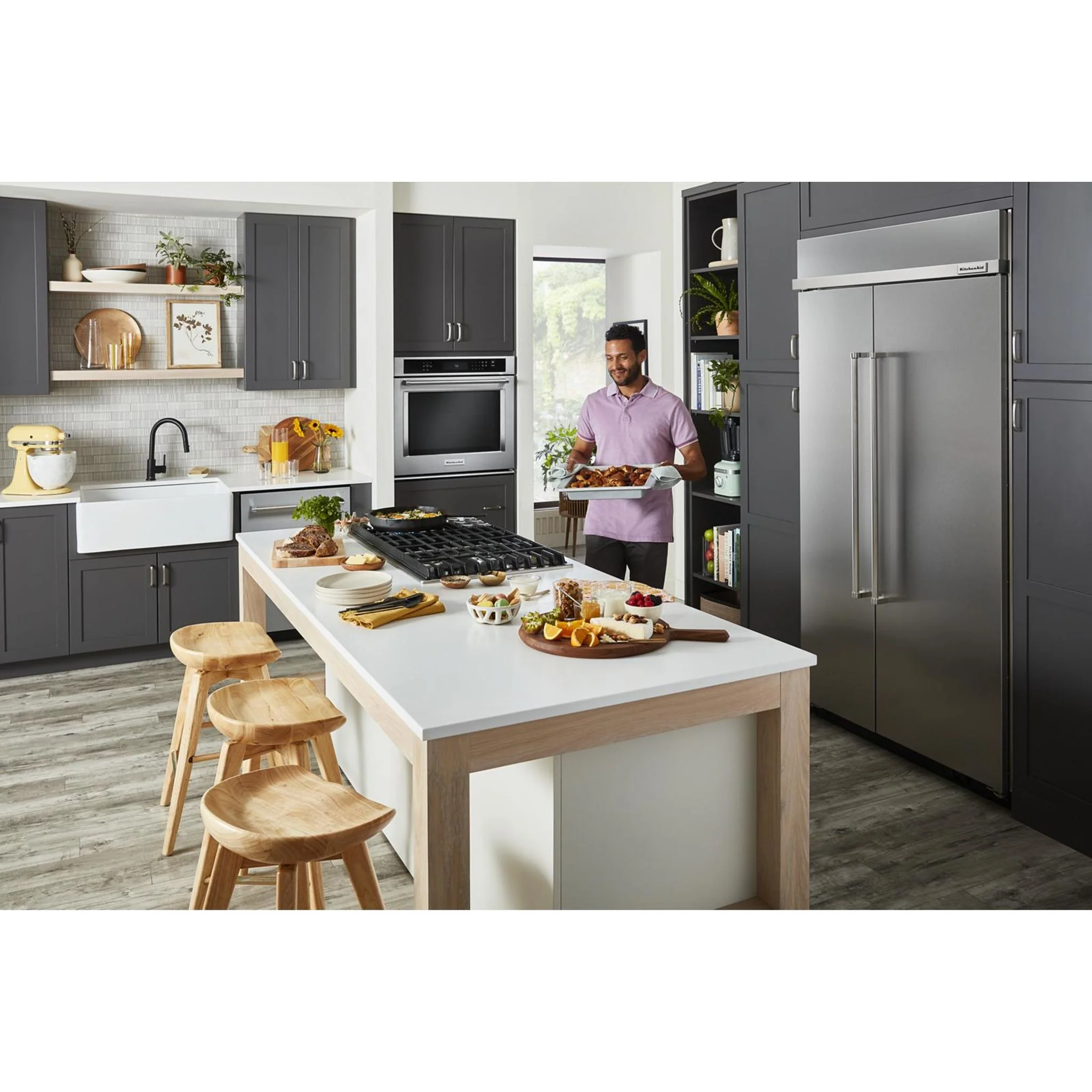 KitchenAid 25.5 Cu Ft. 42" Built-In Side-by-Side Refrigerator with PrintShield Finish - Stainless Steel with PrintShield™ Finish (KBSN702MPS) - Image 30
