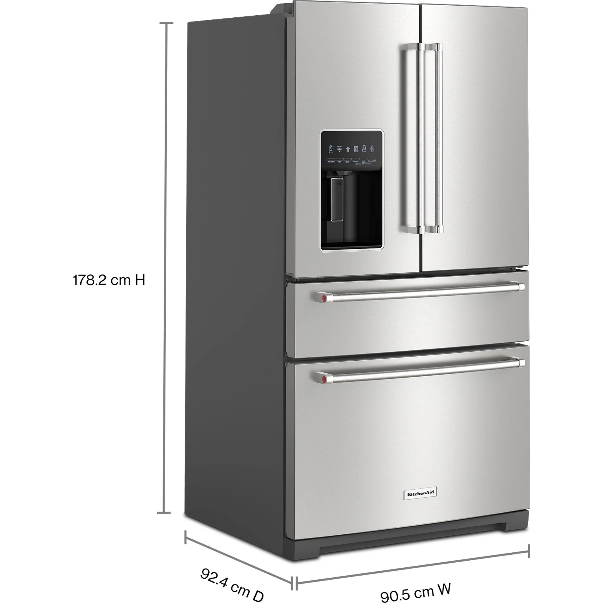 KitchenAid 26.2 Cu. Ft. Multi-Door French Door Refrigerator with Platinum Interior -PrintShield Stainless (KRMF536RPS) - Image 2
