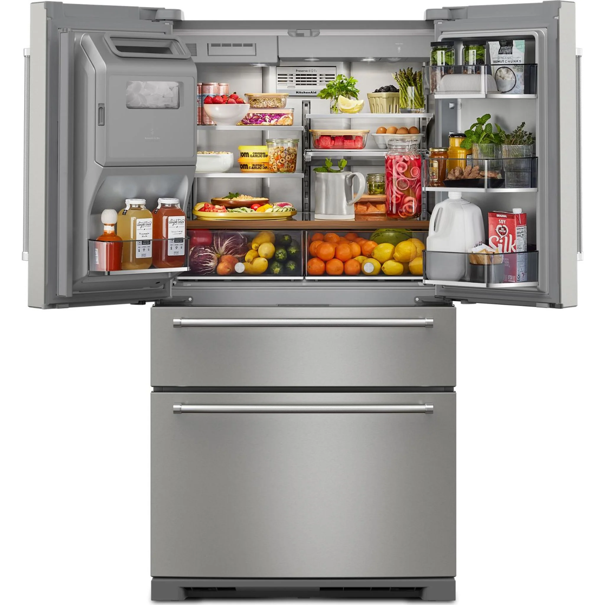 KitchenAid 26.2 Cu. Ft. Multi-Door French Door Refrigerator with Platinum Interior -PrintShield Stainless (KRMF536RPS) - Image 5