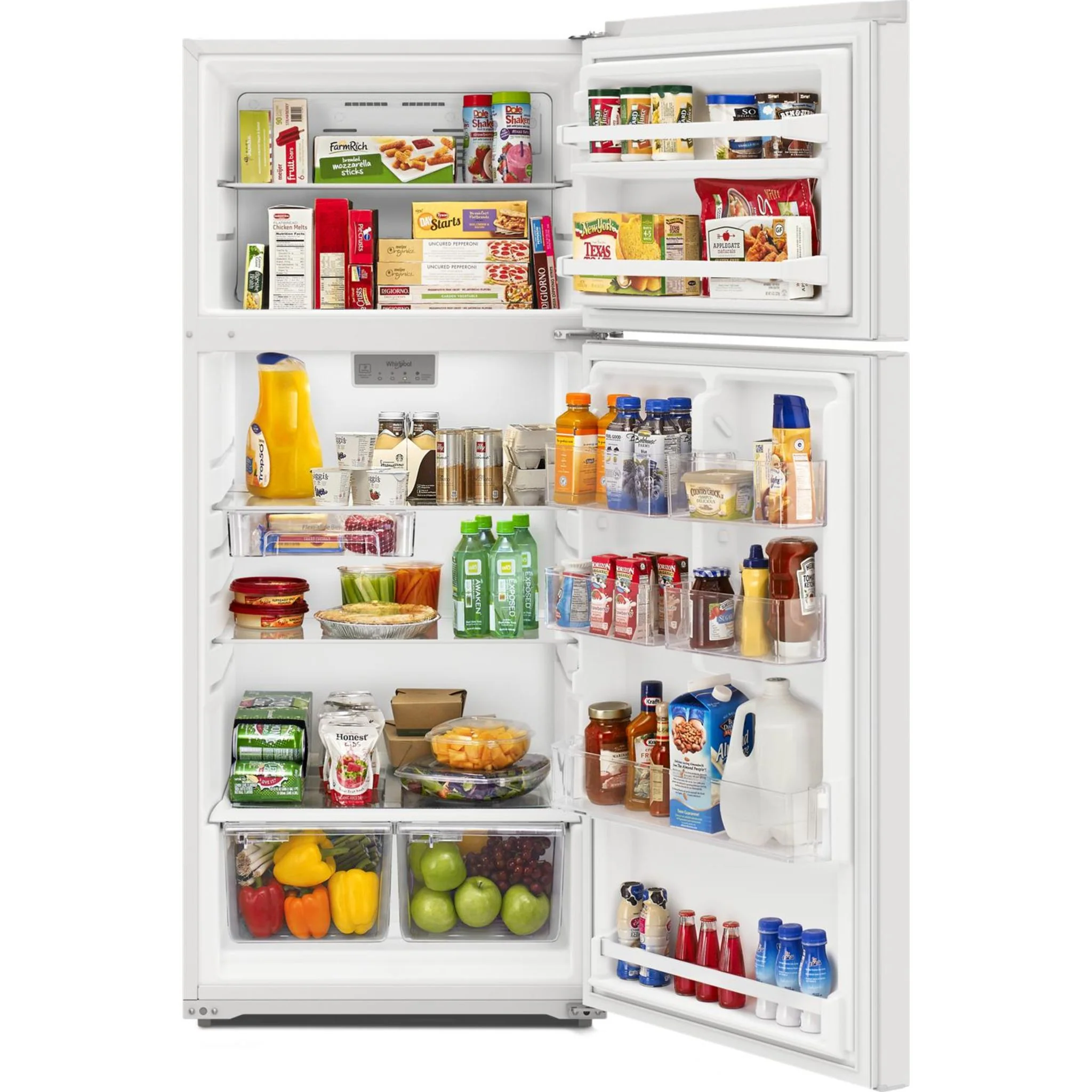 Whirlpool 28-inch Wide Top-Freezer Refrigerator - 16.6 Cu. Ft. -White (WRTX5328PW) - Image 2