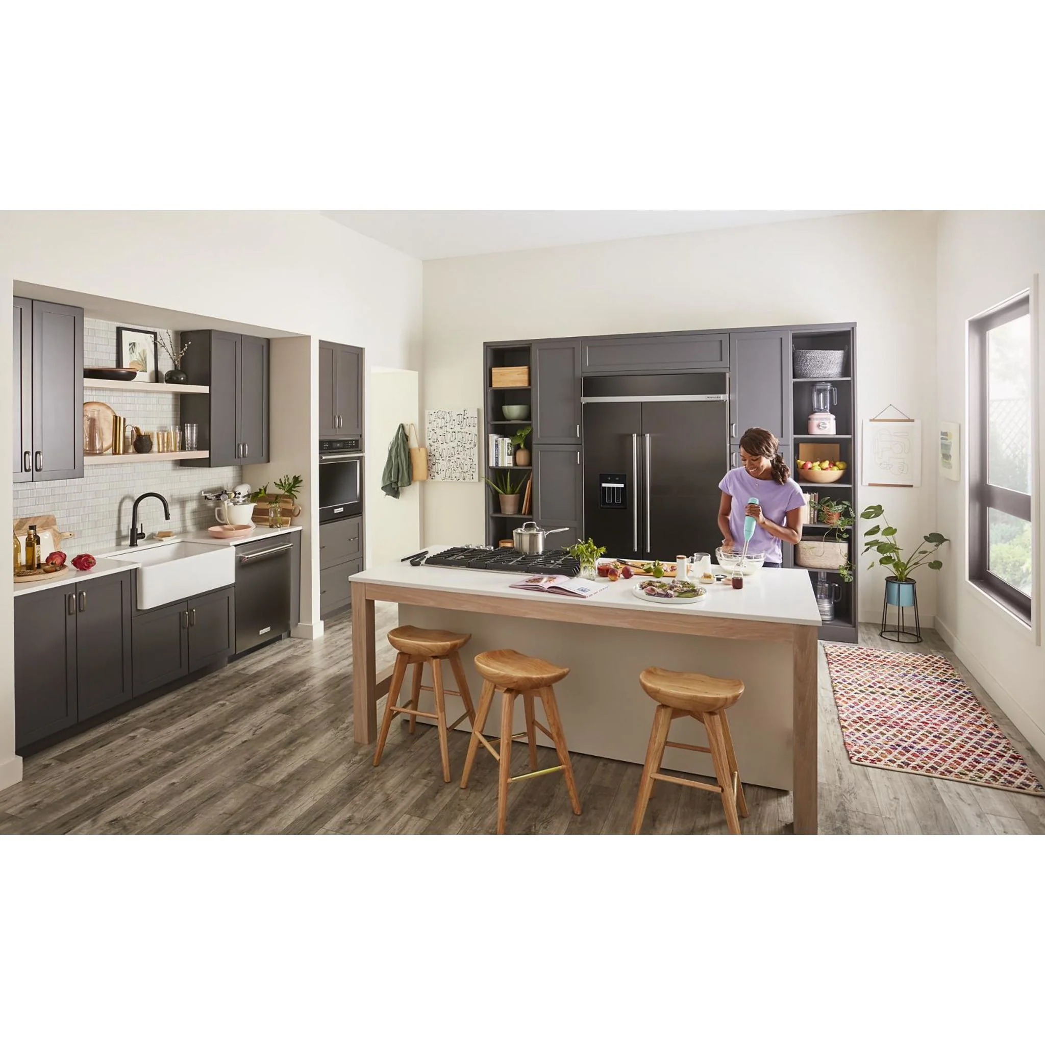KitchenAid 29.4 cu.ft. 48" Built-In Side-by-Side Refrigerator with Ice and Water Dispenser - Black Stainless Steel with PrintShield™ Finish (KBSD708MBS) - Image 13