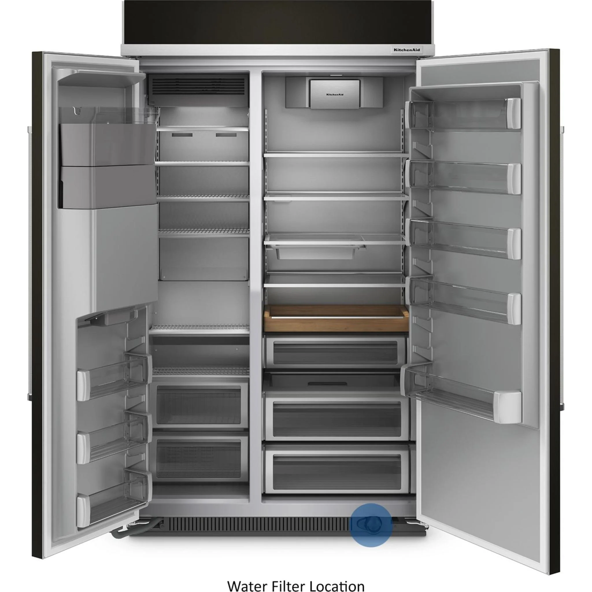 KitchenAid 29.4 cu.ft. 48" Built-In Side-by-Side Refrigerator with Ice and Water Dispenser - Black Stainless Steel with PrintShield™ Finish (KBSD708MBS) - Image 16