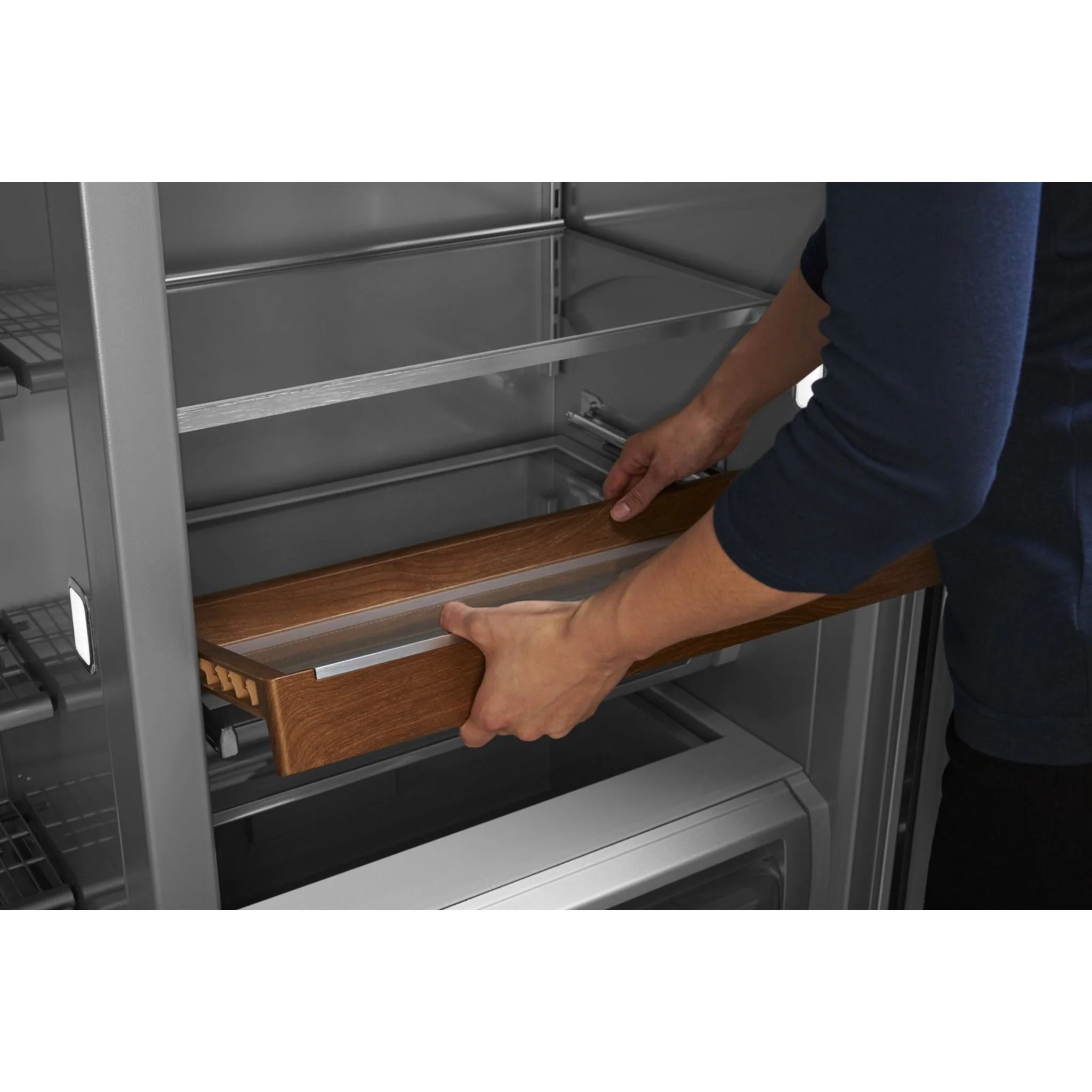 KitchenAid 29.4 cu.ft. 48" Built-In Side-by-Side Refrigerator with Ice and Water Dispenser - Black Stainless Steel with PrintShield™ Finish (KBSD708MBS) - Image 17