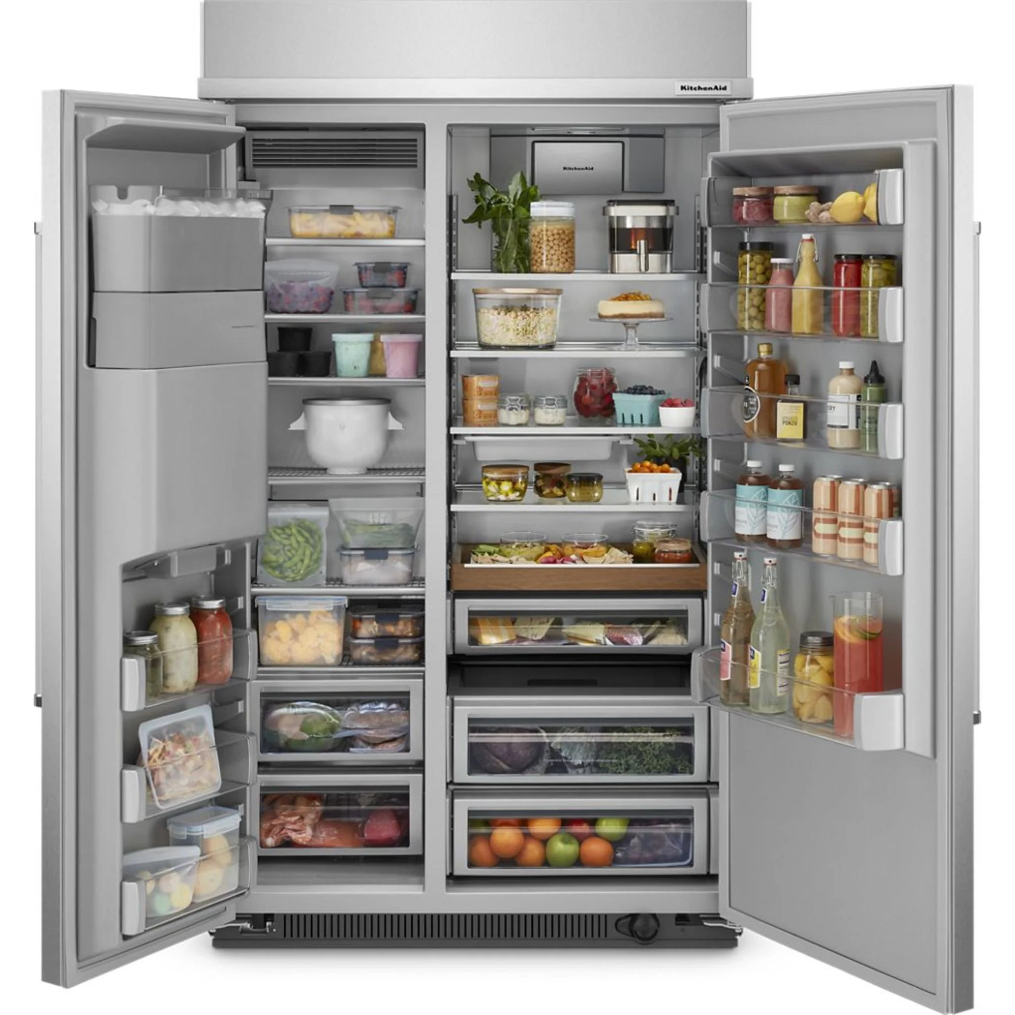 KitchenAid 29.4 cu.ft. 48" Built-In Side-by-Side Refrigerator with Ice and Water Dispenser - Black Stainless Steel with PrintShield™ Finish (KBSD708MBS) - Image 18