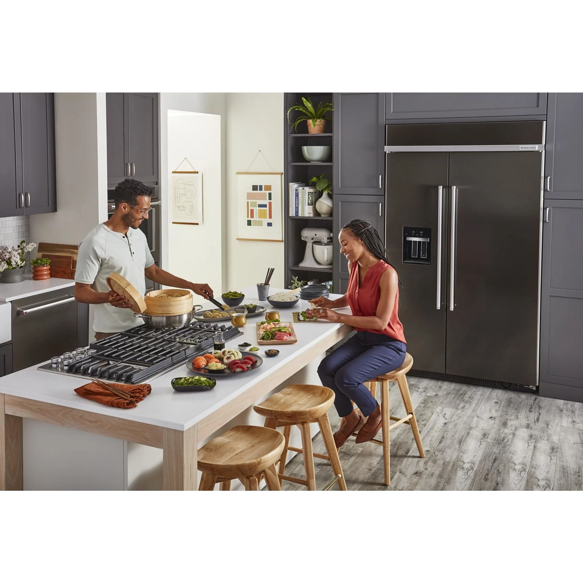 KitchenAid 29.4 cu.ft. 48" Built-In Side-by-Side Refrigerator with Ice and Water Dispenser - Black Stainless Steel with PrintShield™ Finish (KBSD708MBS) - Image 21